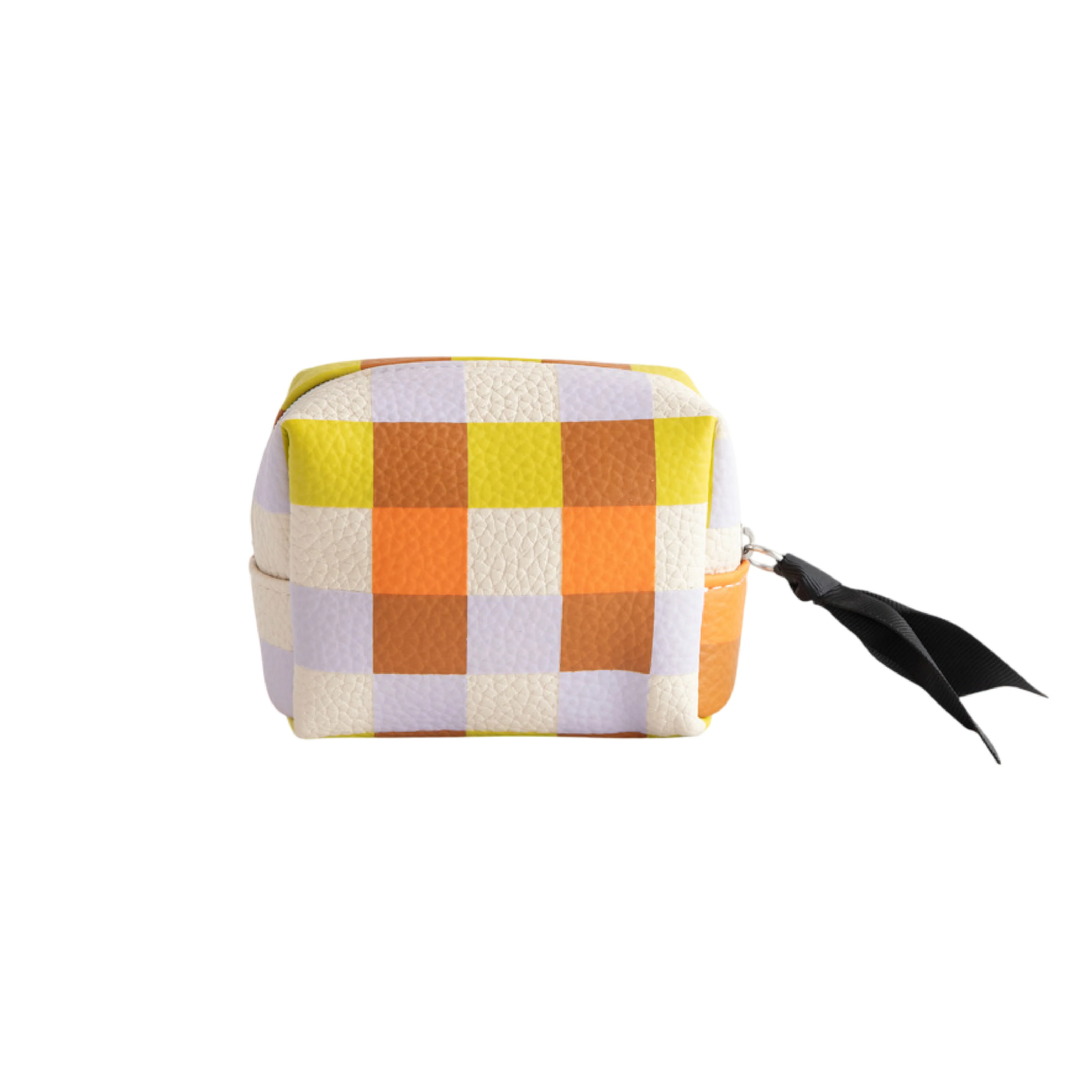 Ultra Mini Cube Cosmetic Bag | Multi Check - Image 3
