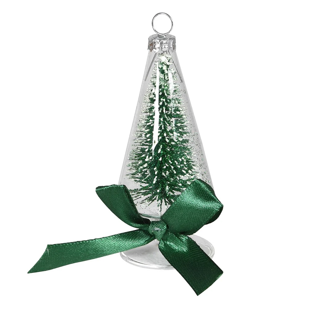 Glass Christmas Tree Name Card Holder Set | Green | Set of 4 - Image 3