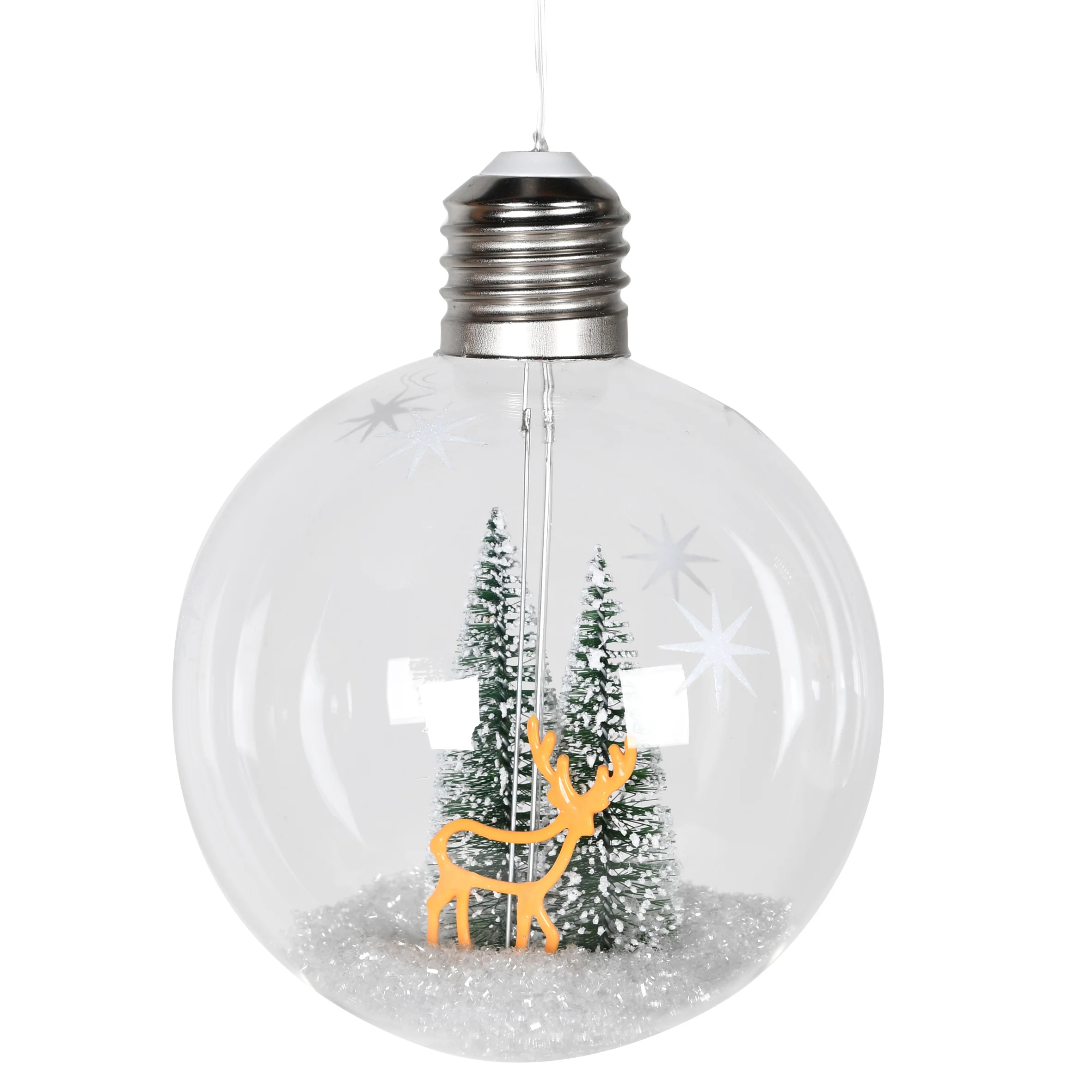 Light Up Glass Reindeer Bauble | Large - Image 3