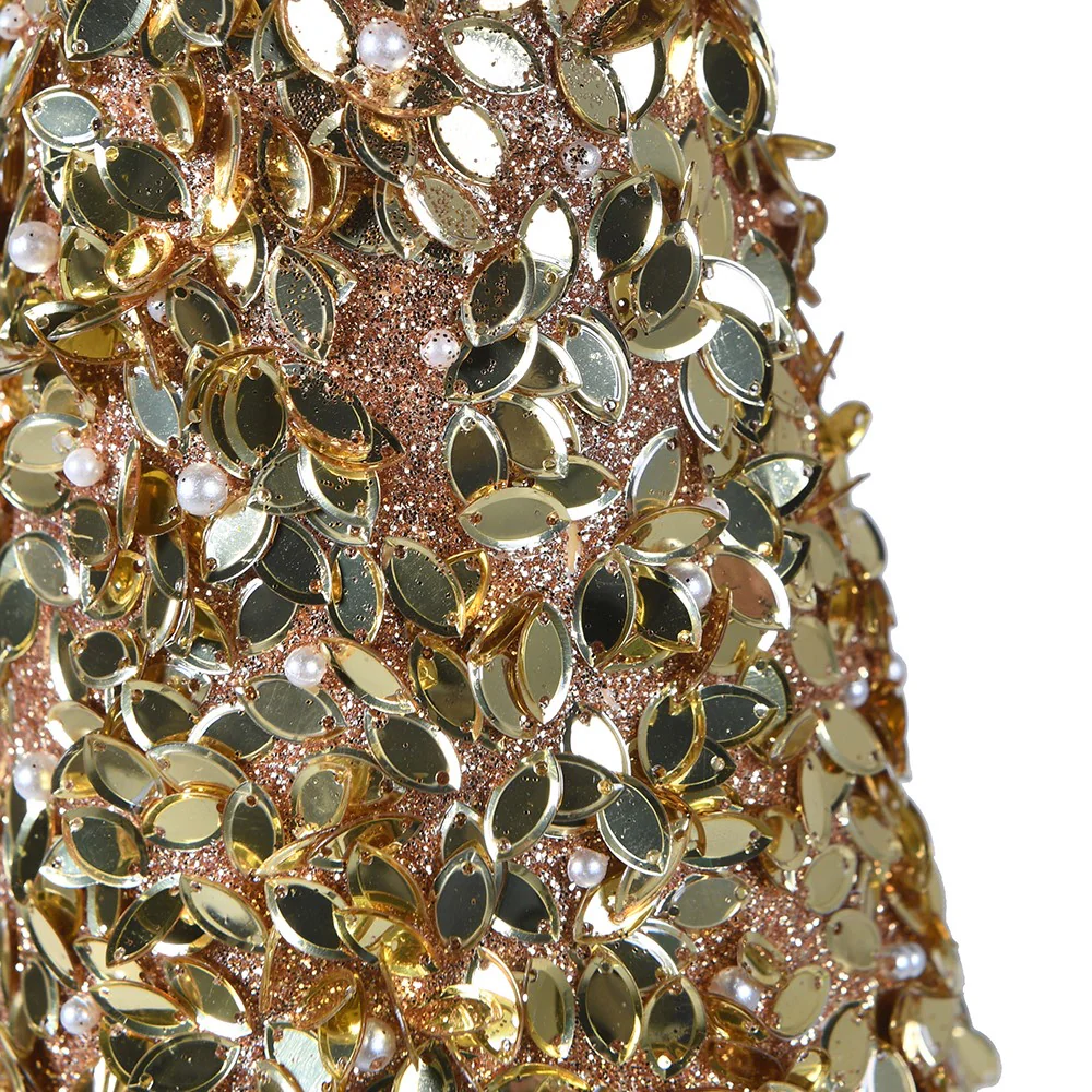 Sequined Topiary Tree Cones | Set of 3 | Gold - Image 4