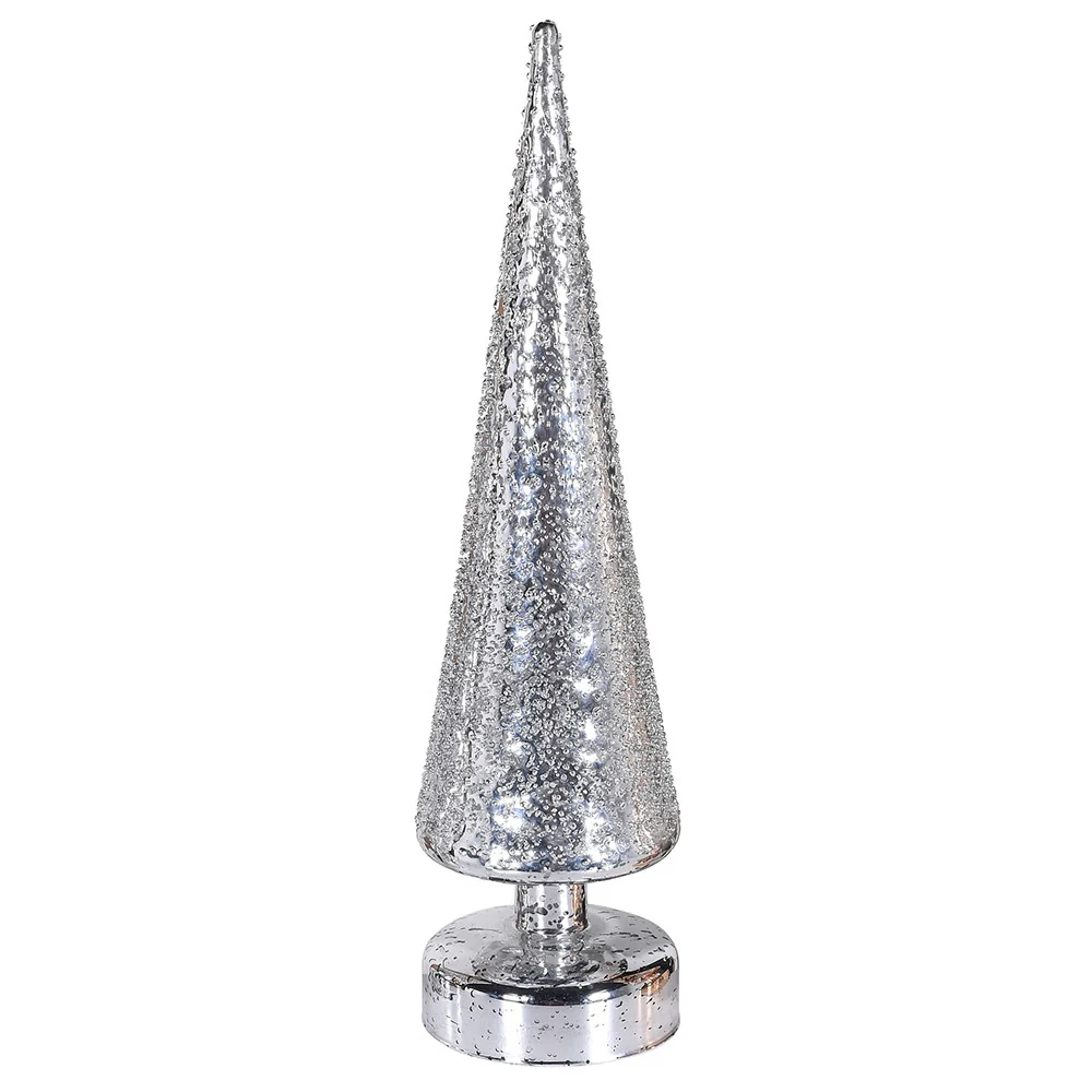 Silver Glass LED Tree Light Decoration | Large - Image 3
