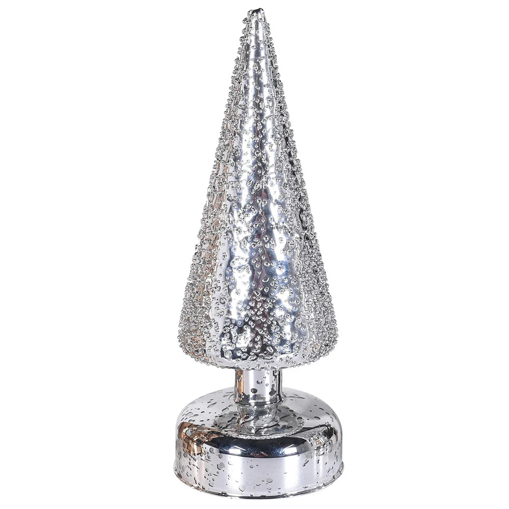 Silver Glass LED Tree Light Decoration | Medium - Image 3