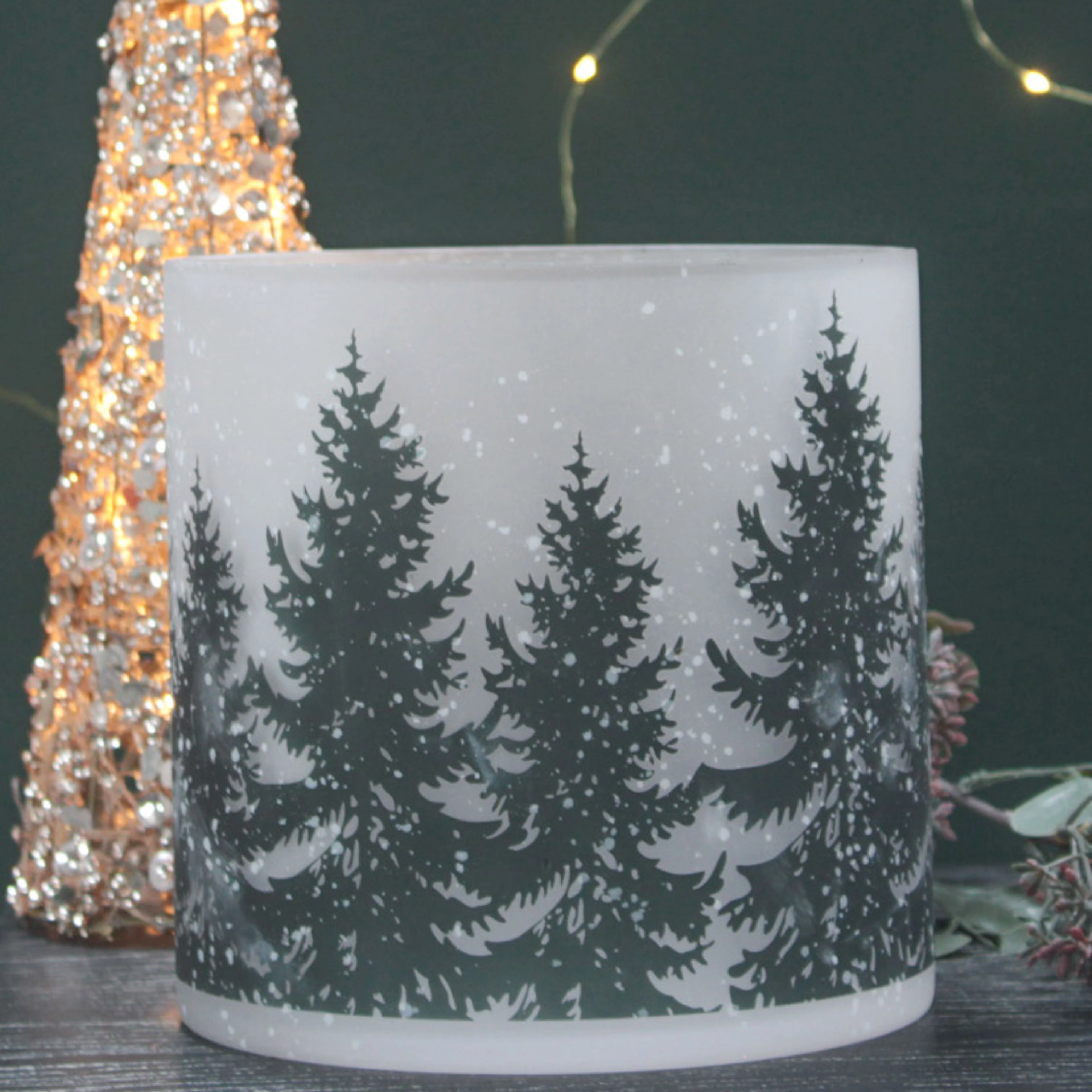 Snow Forest Glass Candle Holder | Large - Image 3