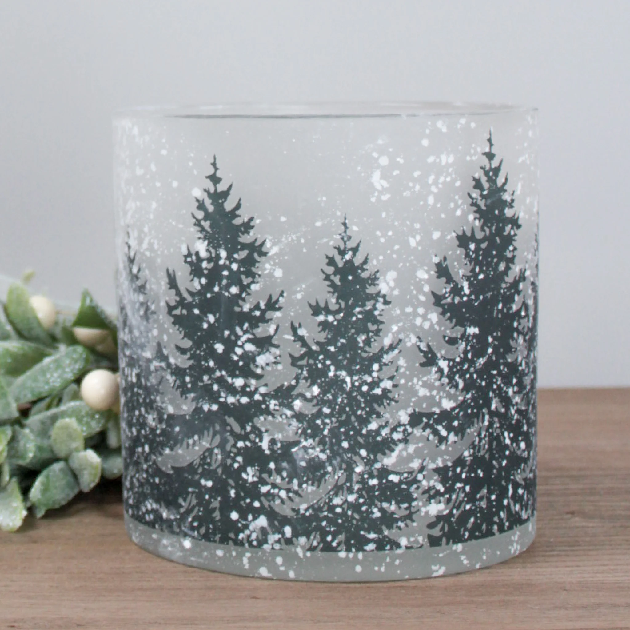 Snow Forest Glass Candle Holder | Medium - Image 2
