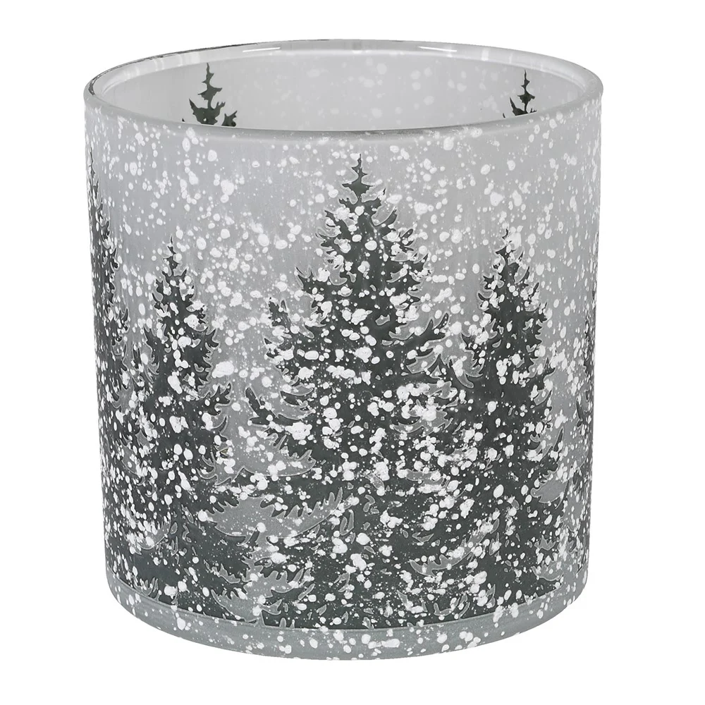 Snow Forest Glass Candle Holder | Medium - Image 3