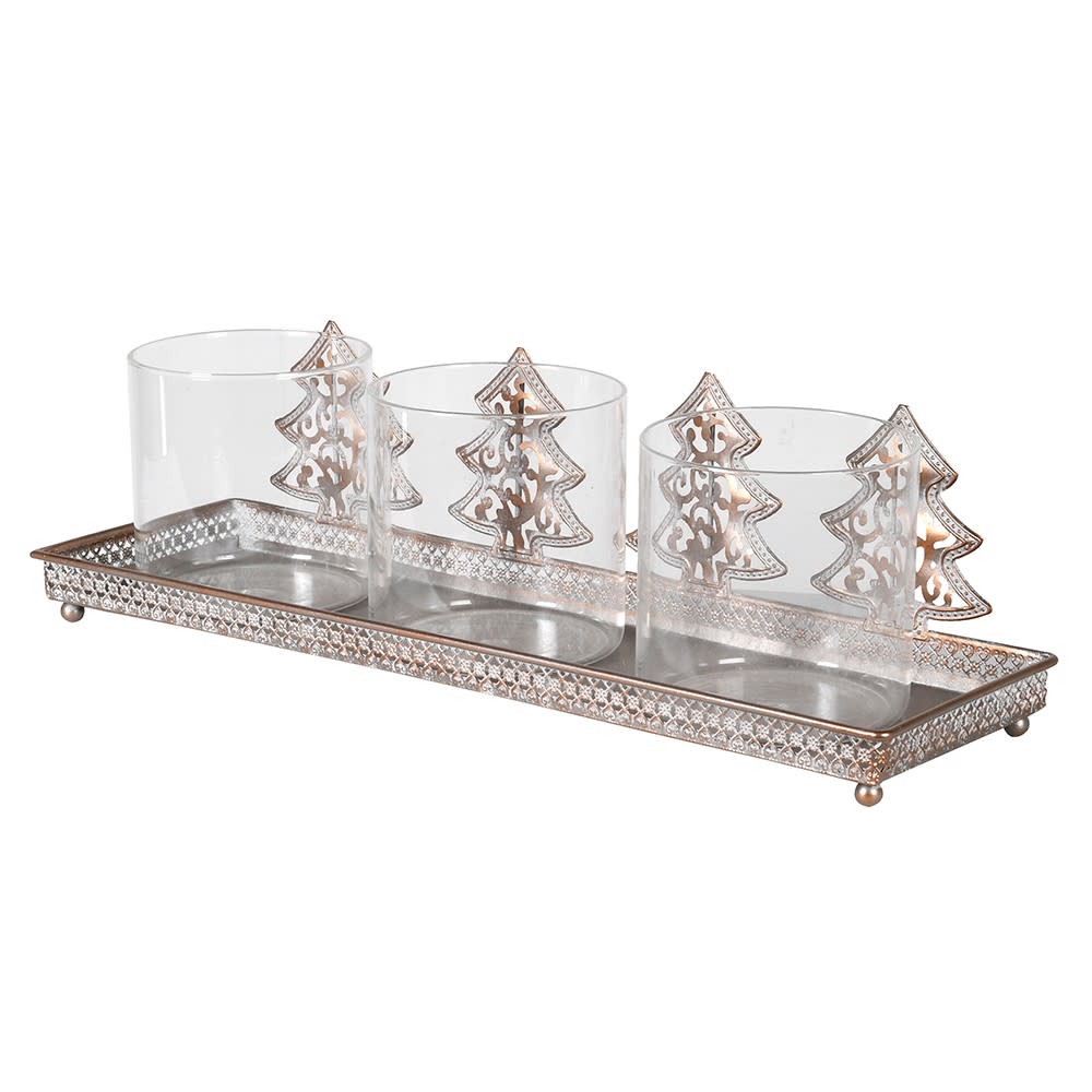 Triple Christmas Tree Candle Holder - Image 2