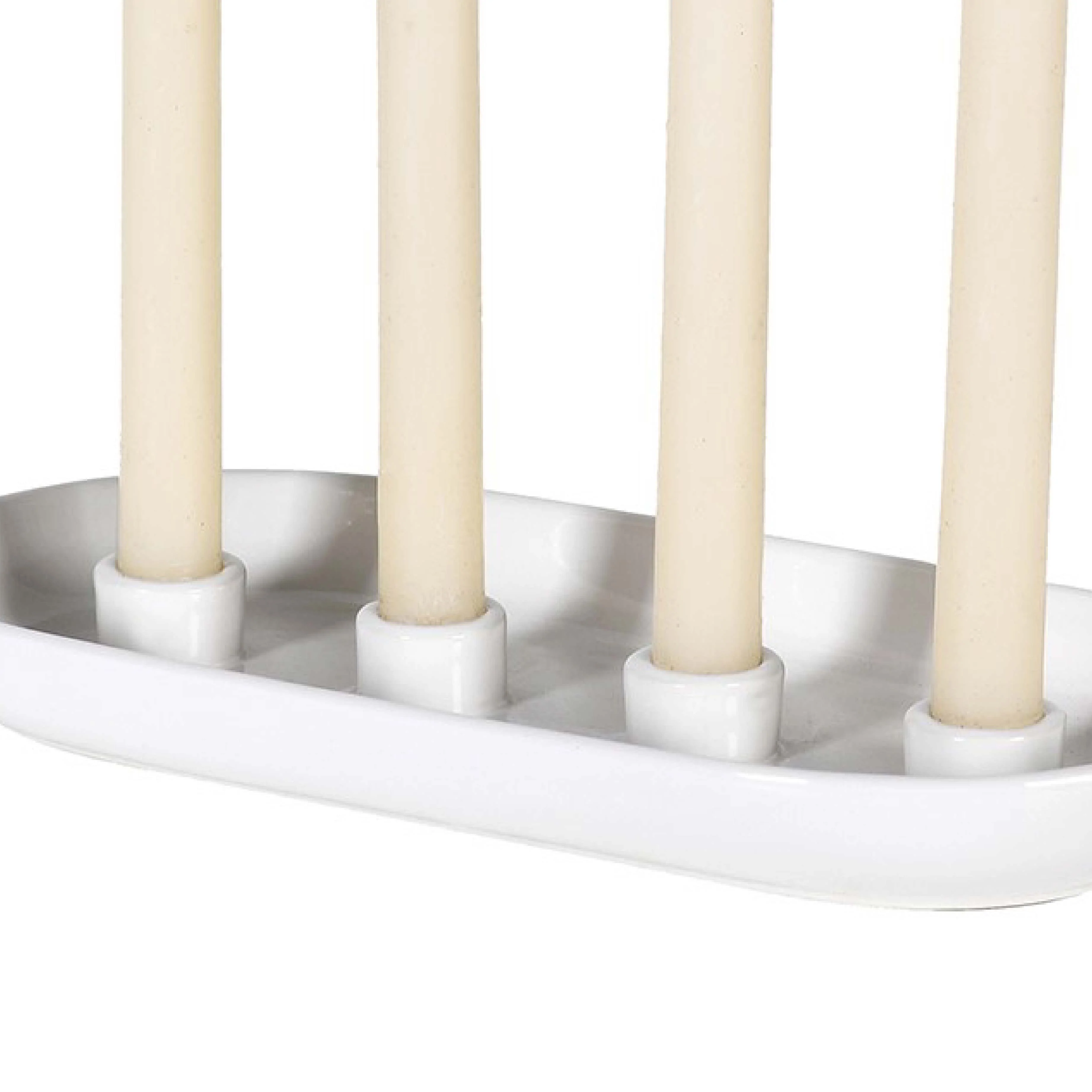 4-Taper Candle Holder | White Ceramic | 30cm - Image 2