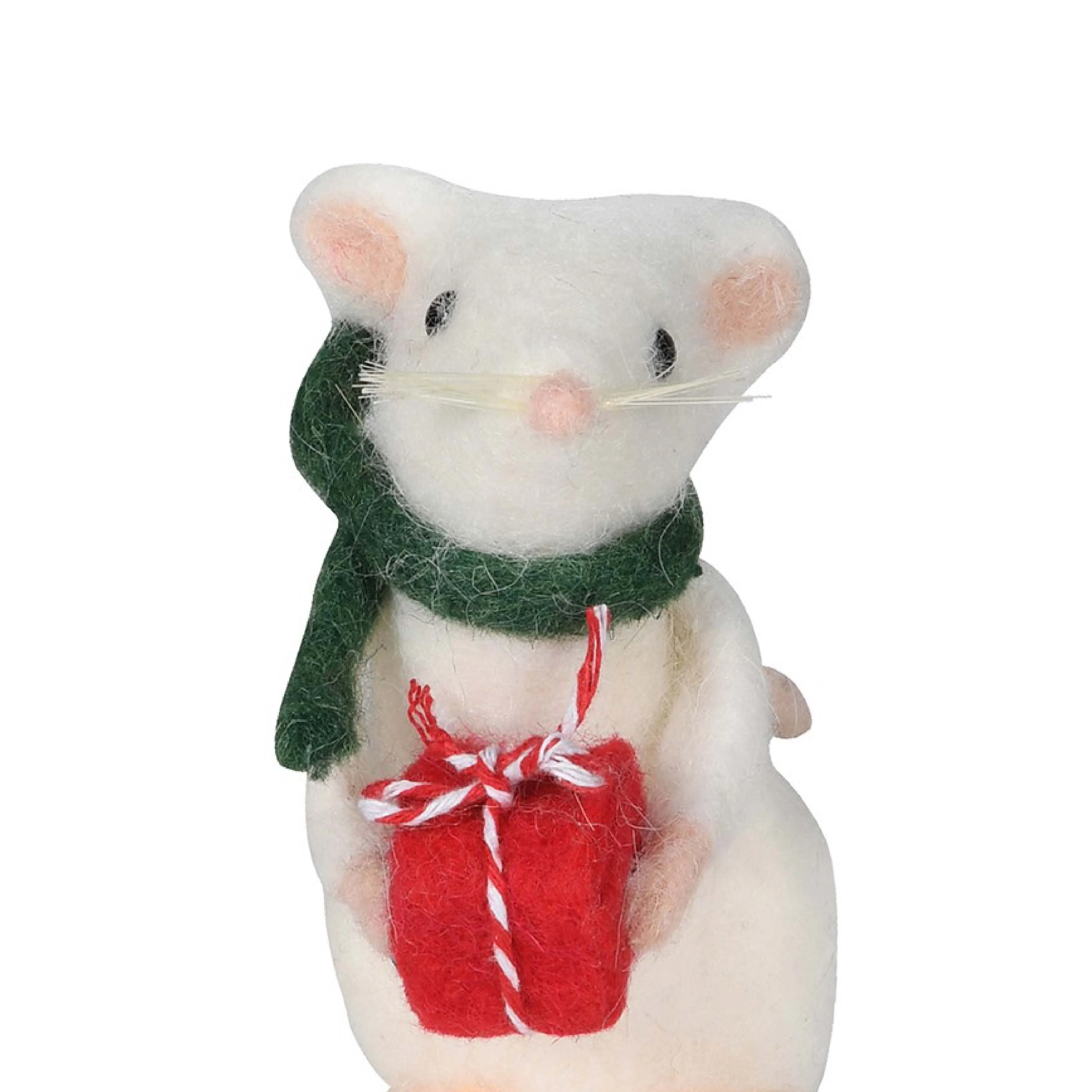 Felt Mouse Figurine with Christmas Gift | 12cm - Image 2