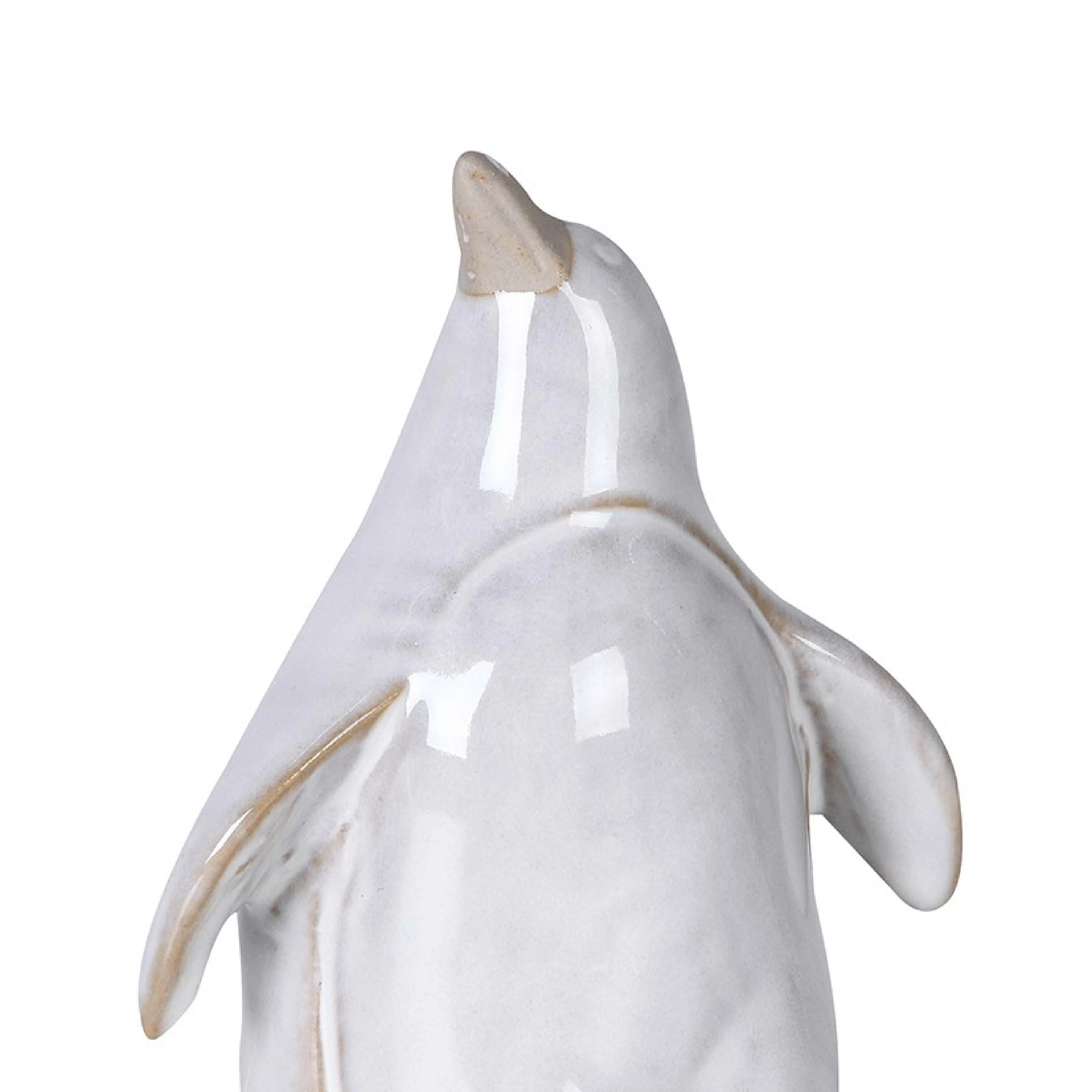 Festive Penguin Figurine | Whitewash Ceramic | 9cm - Image 2