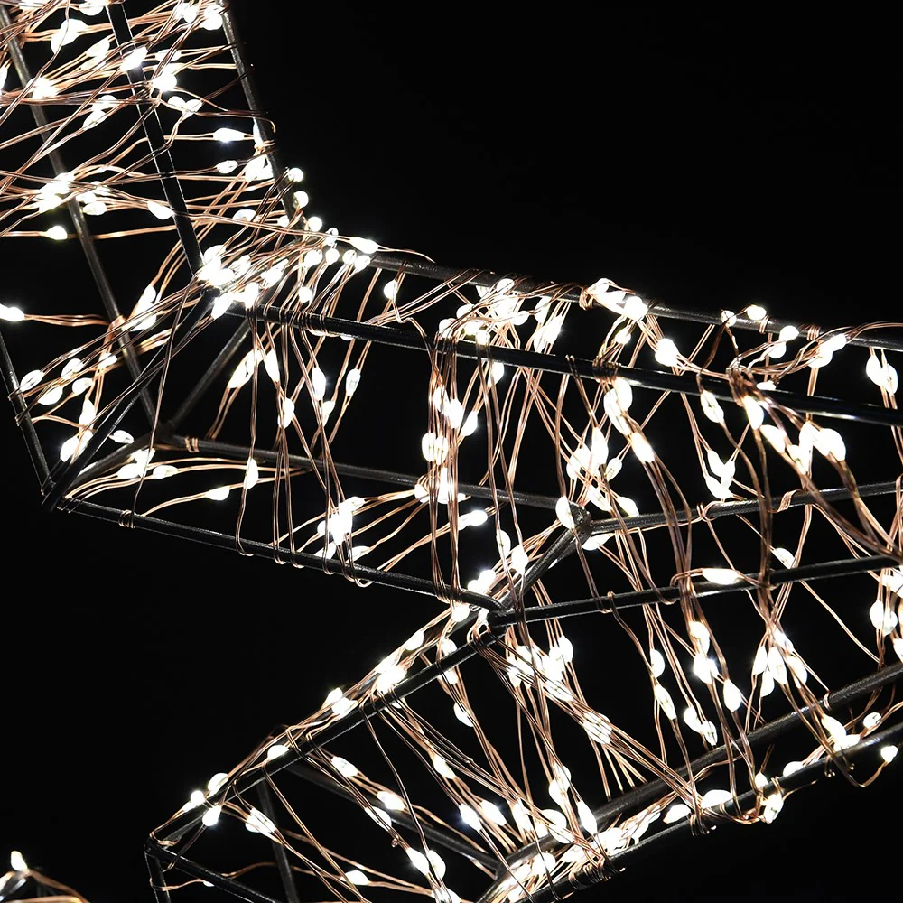 Hanging LED Star Decoration | Gold Iron | 35cm - Image 2