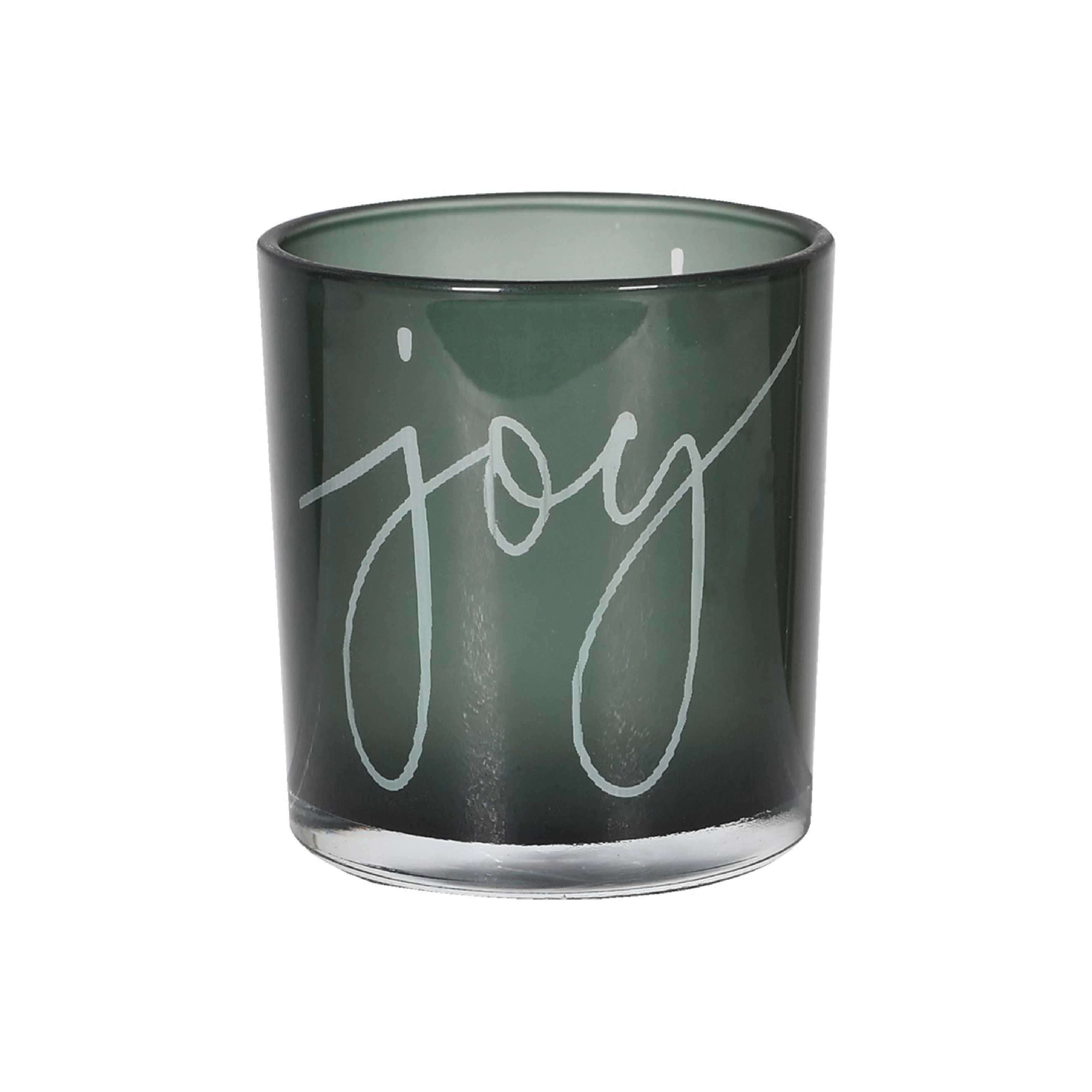 'Joy' Glass Candle Holder | Green | 8cm - Image 2