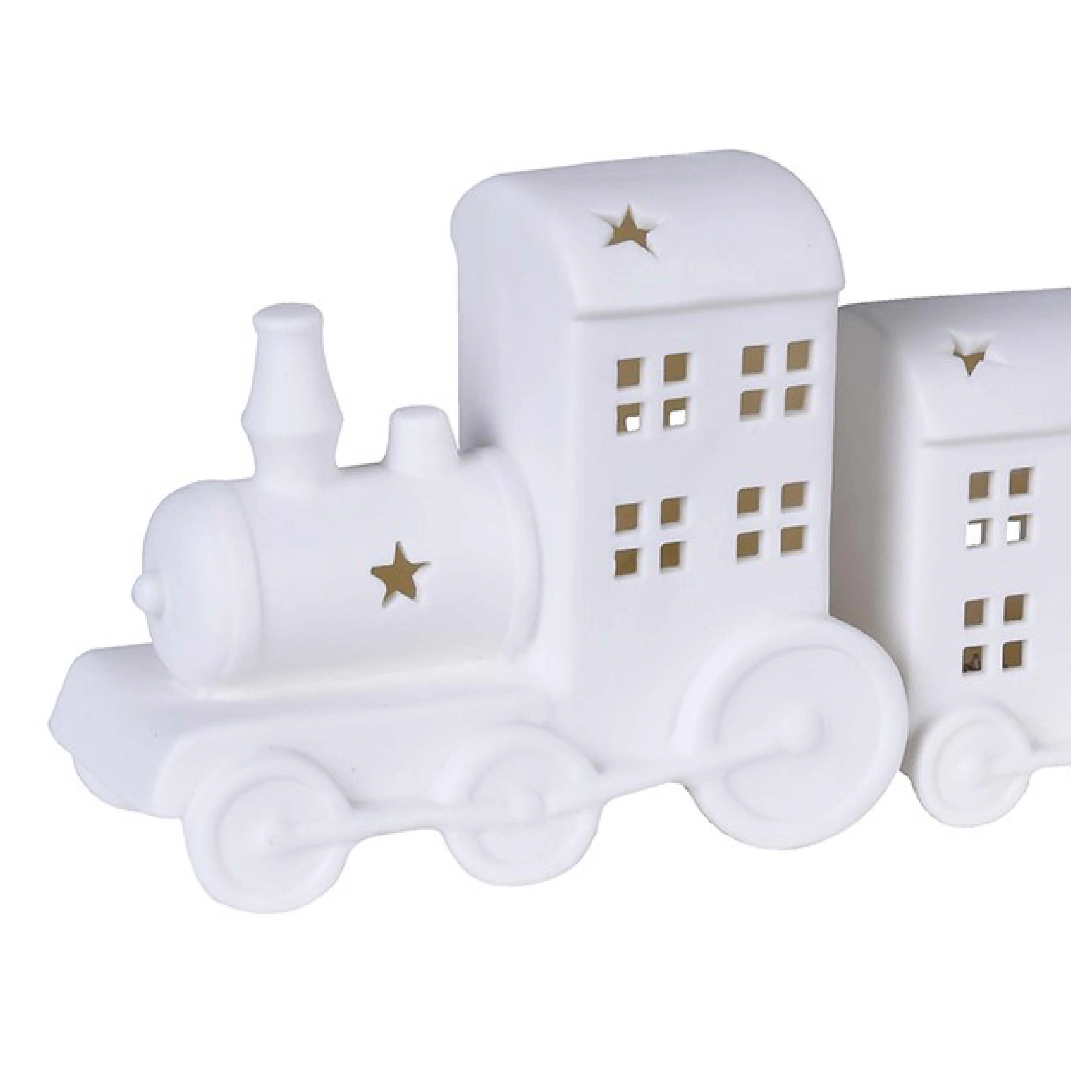 LED Christmas Train Decoration | White Ceramic | 26cm - Image 2