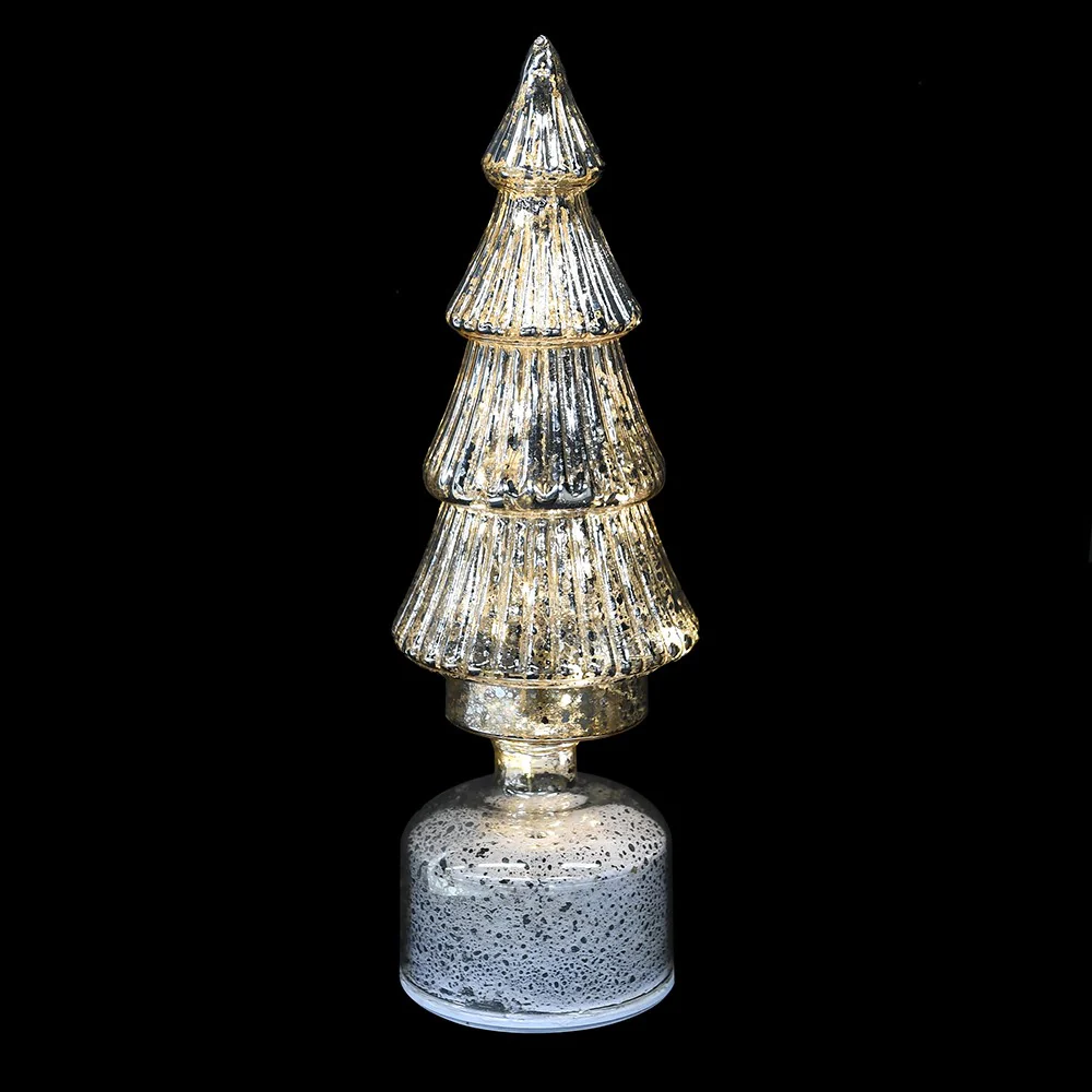 Rotating LED Christmas Tree Decoration | Silver | 31cm - Image 3