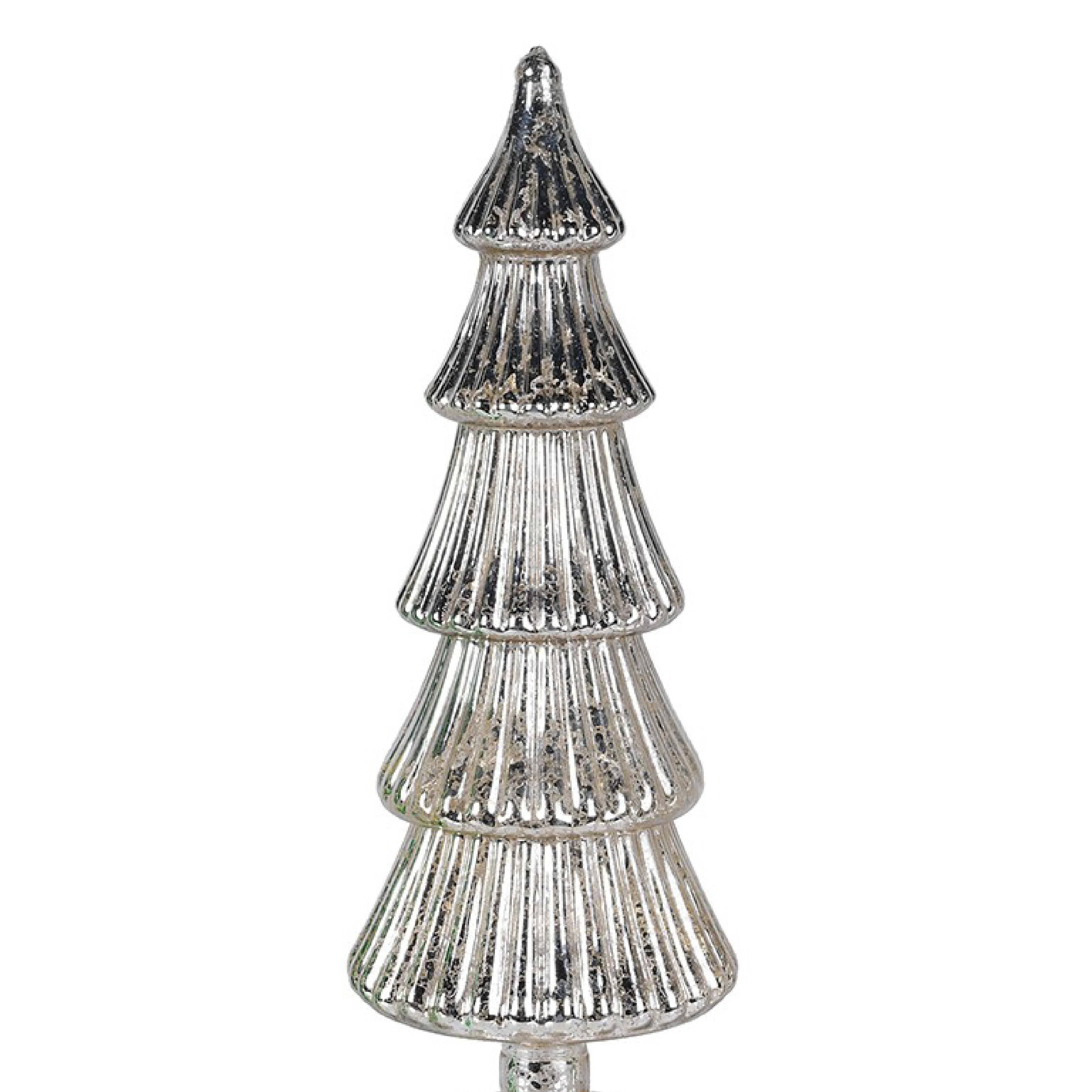 Rotating LED Christmas Tree Decoration | Silver | 37cm - Image 2
