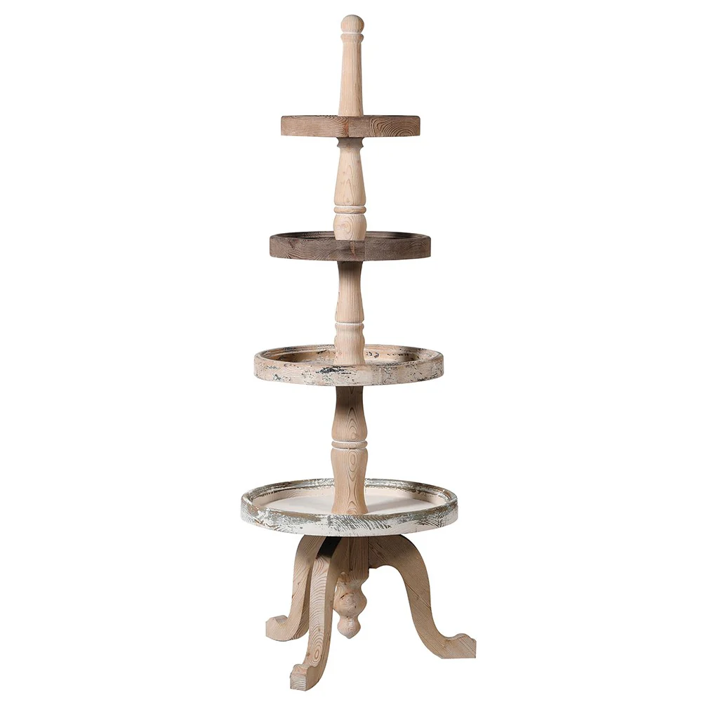 Rustic 4-Tier Shelving Display Unit | Fir Wood | 160cm