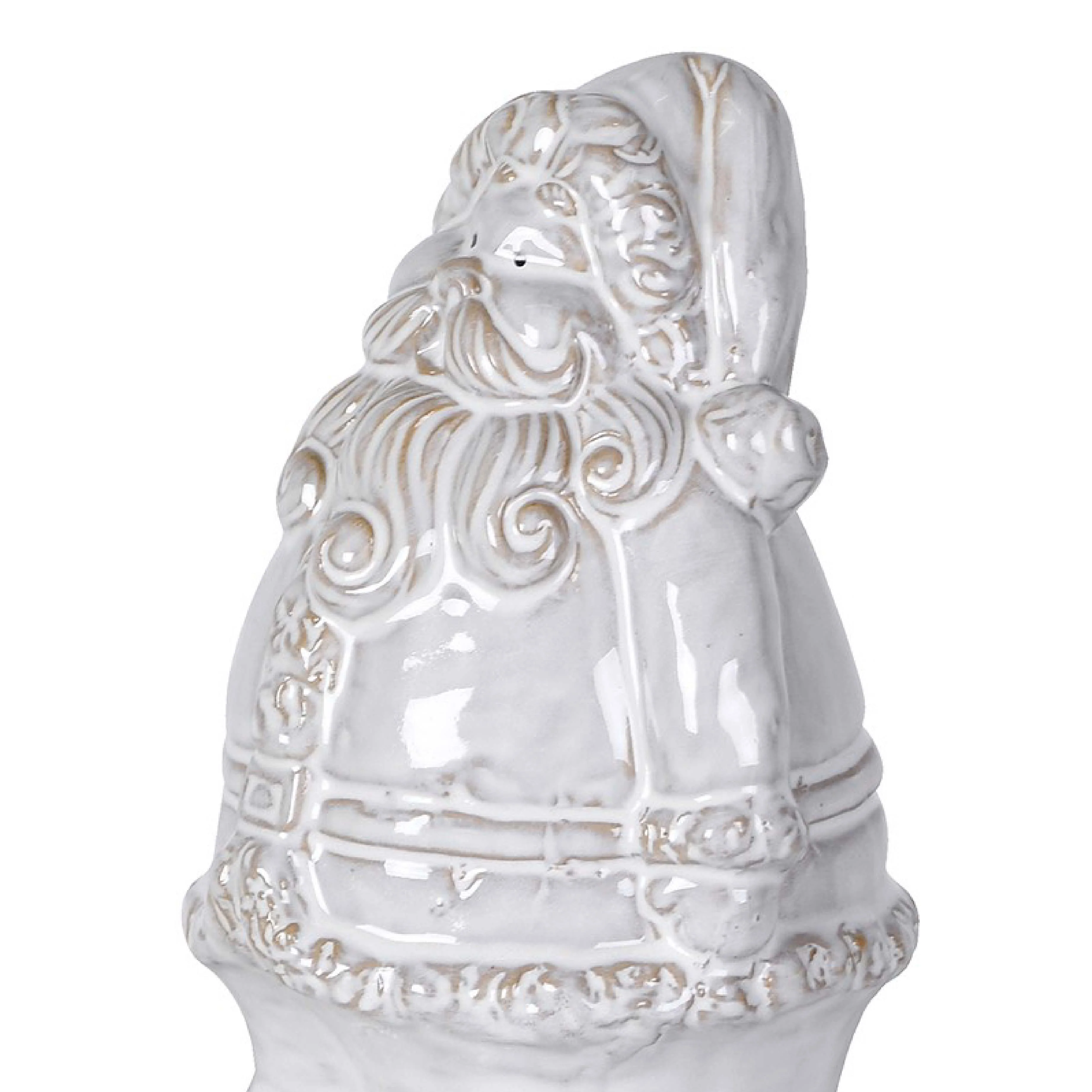 Rustic Santa Claus Decoration | White Ceramic | 19cm - Image 2