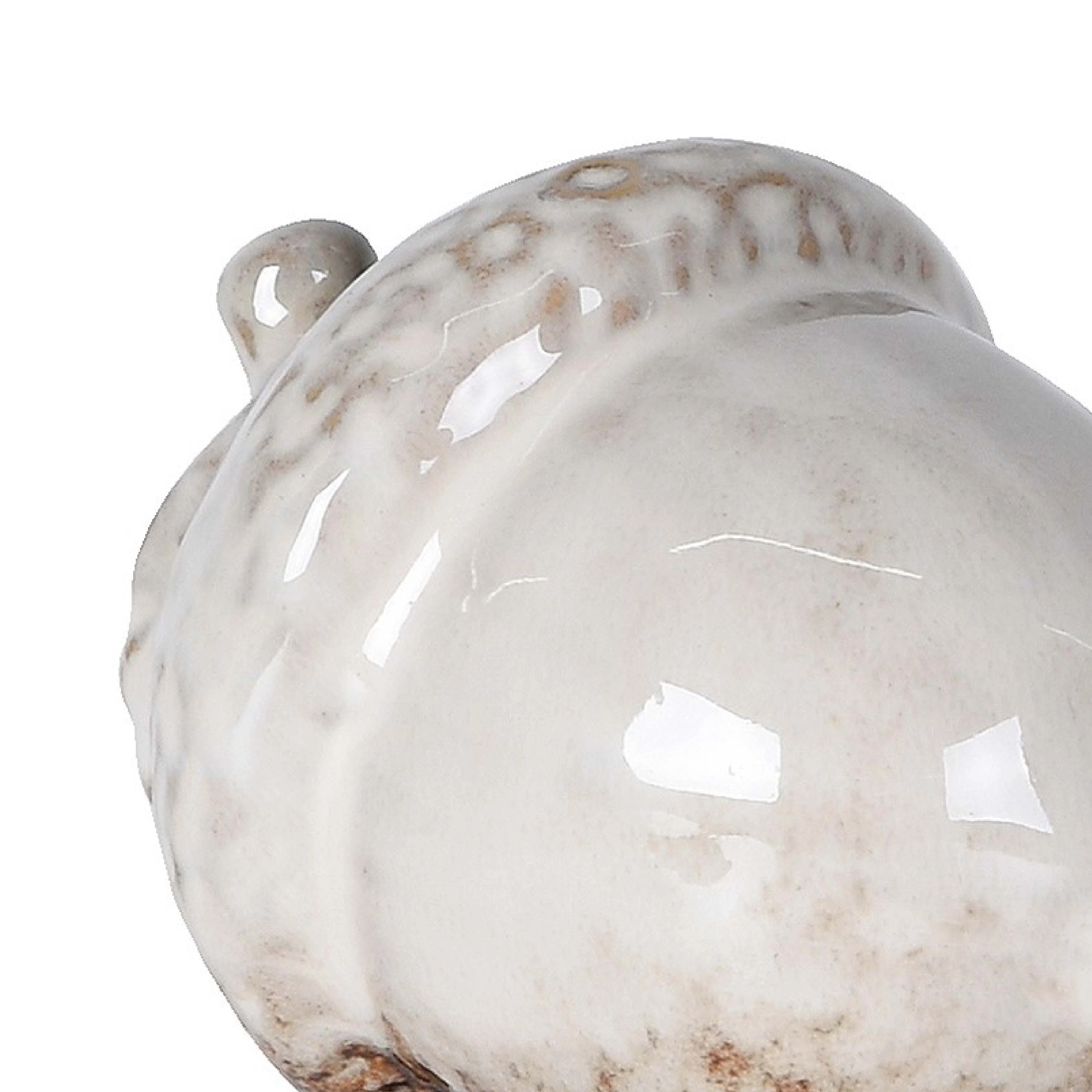 Rustic Winter Acorn Decoration | White Ceramic | 7cm - Image 2