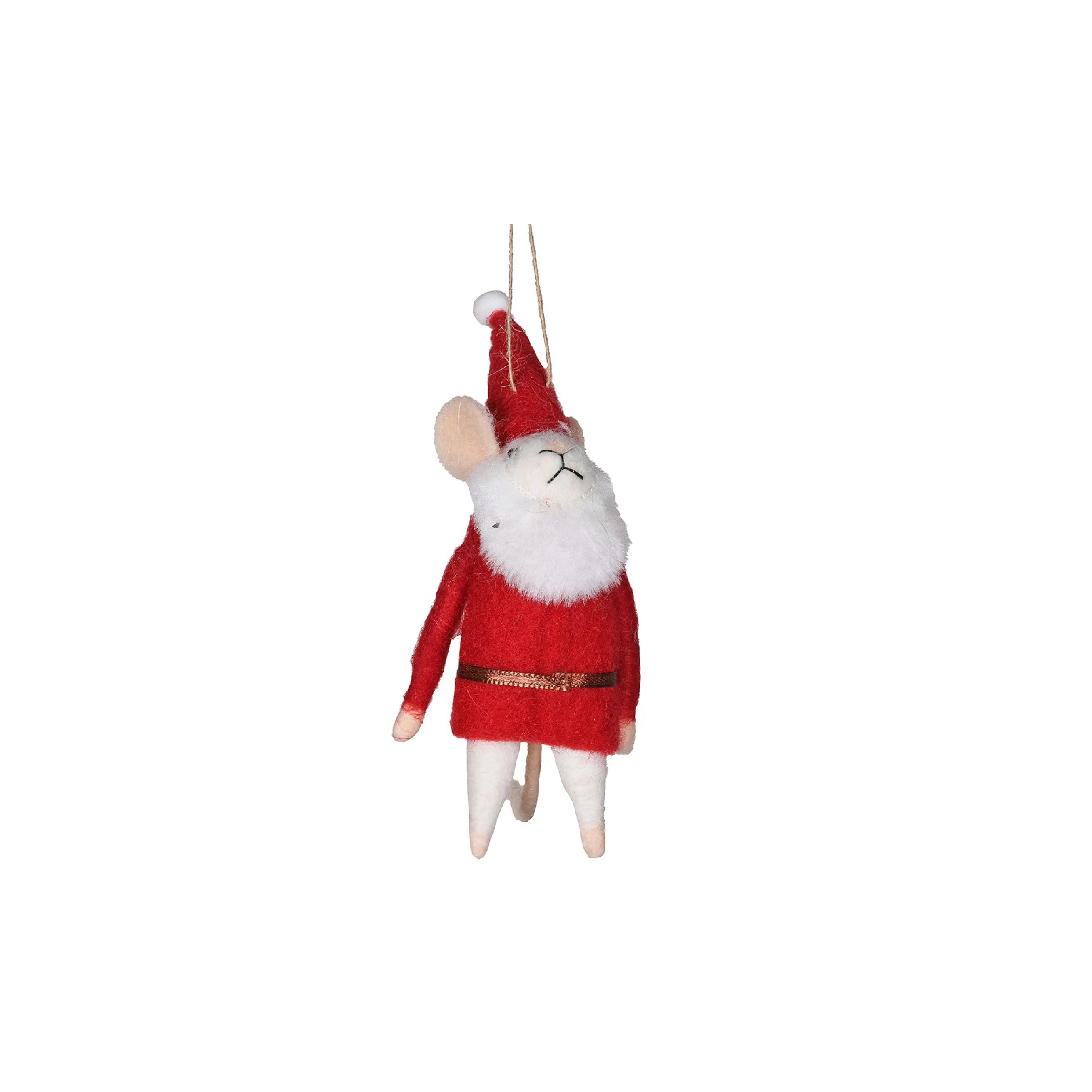 Santa Mouse Hanging Christmas Tree Decoration - Image 3
