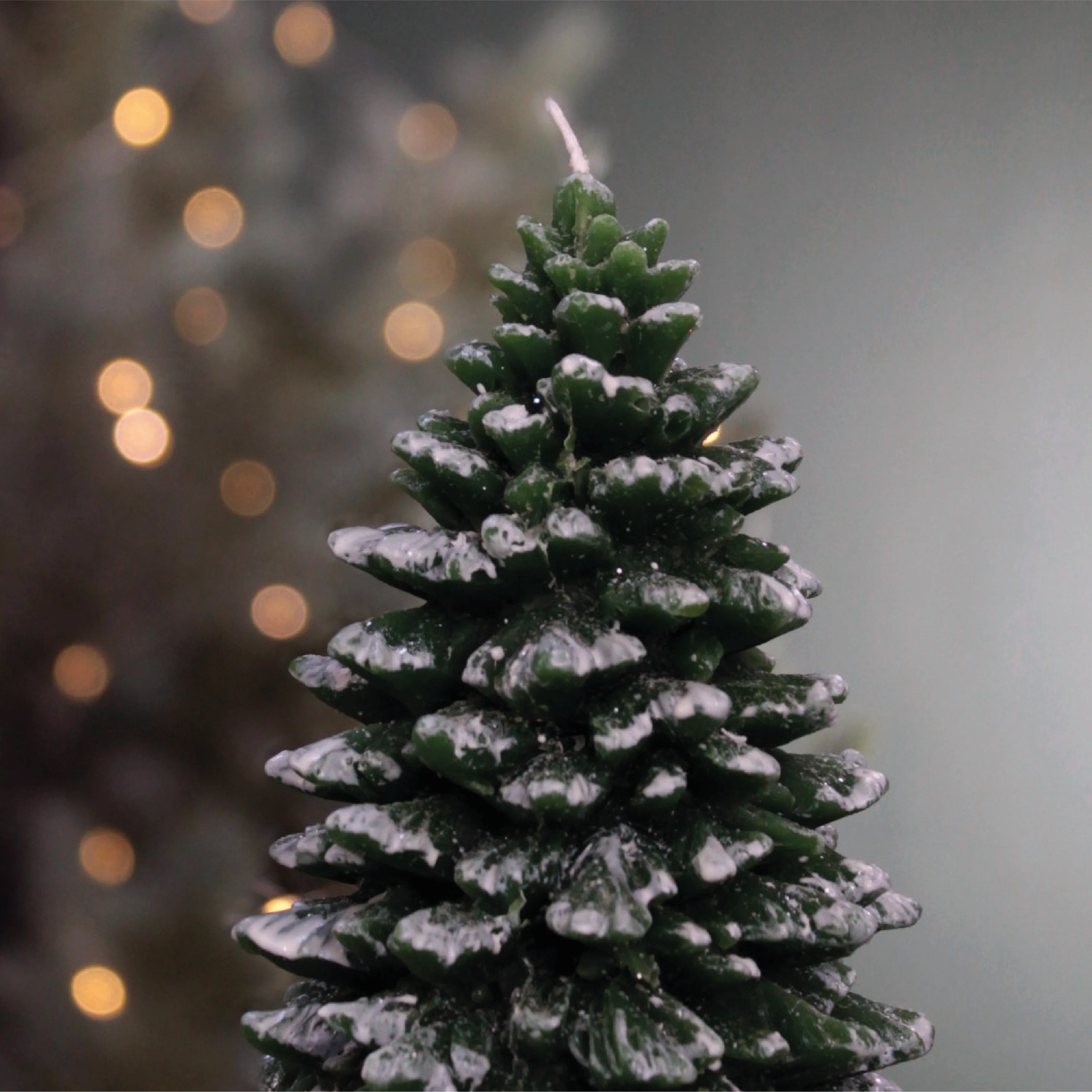 Snowcapped Christmas Tree Candle - Image 2
