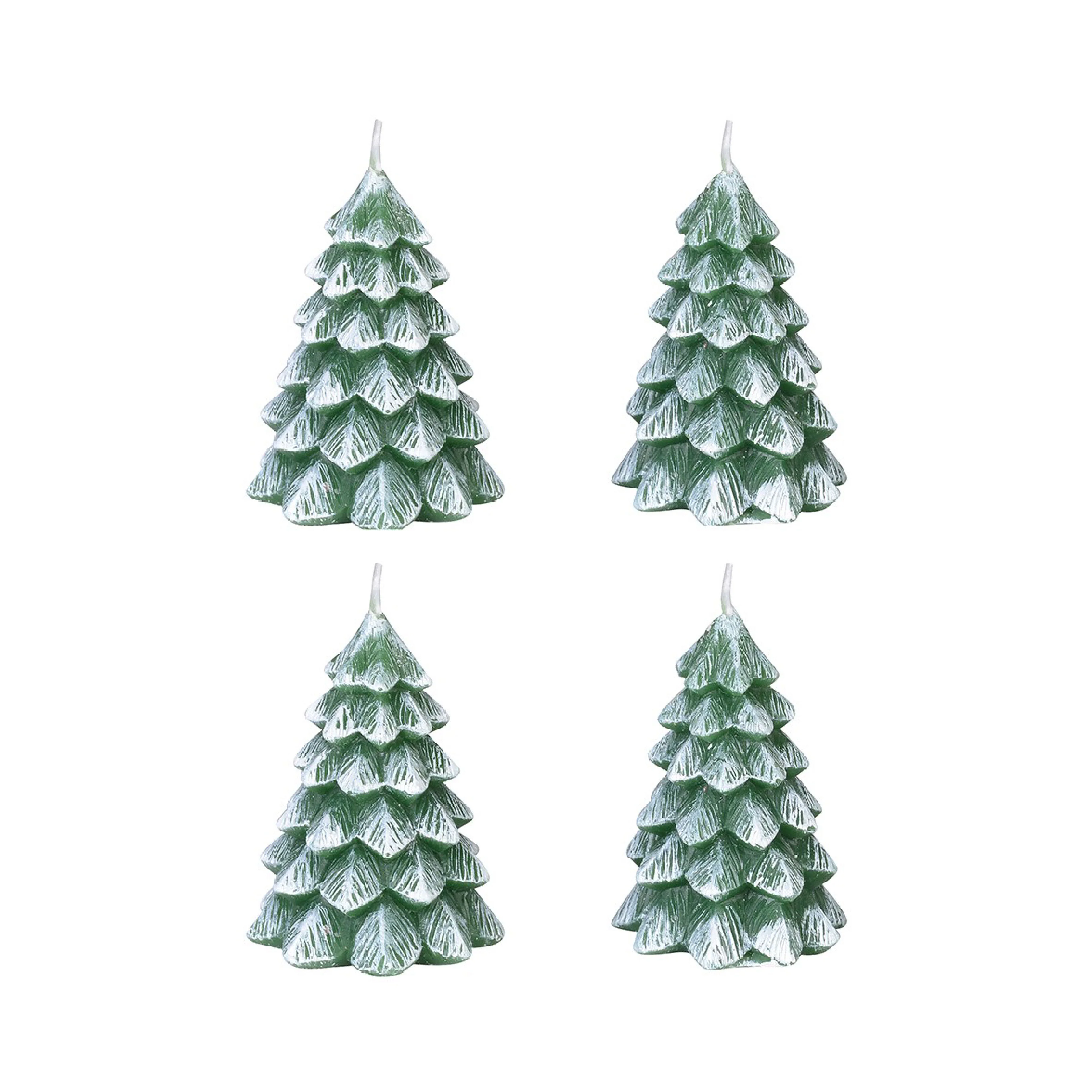 Snowcapped Christmas Tree Candles | Set of 4 - Image 3