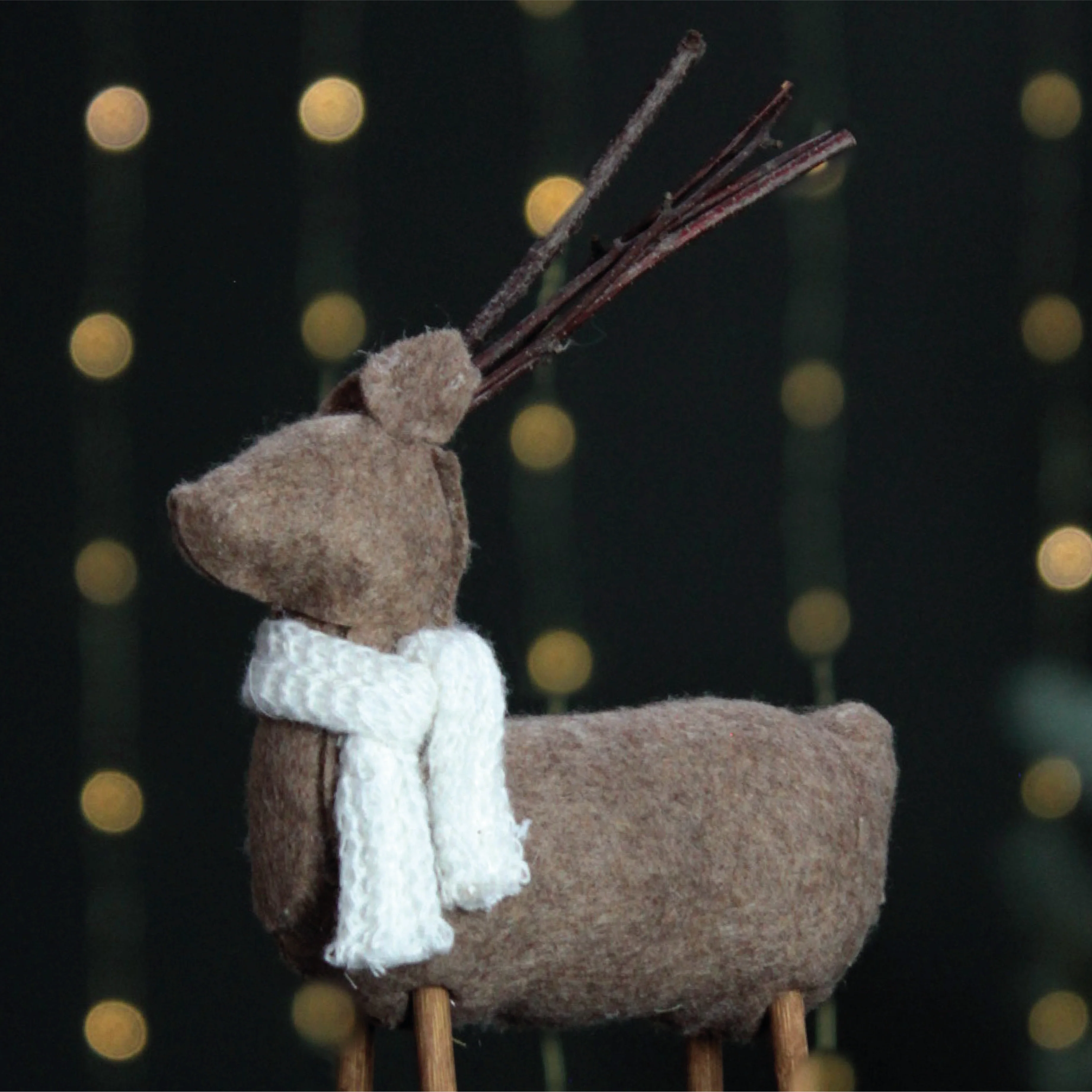 Twig Reindeer with Scarf Decoration | Natural - Image 2
