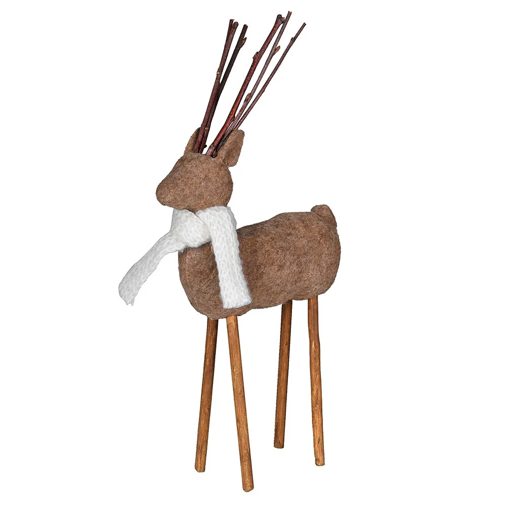 Twig Reindeer with Scarf Decoration | Natural - Image 3