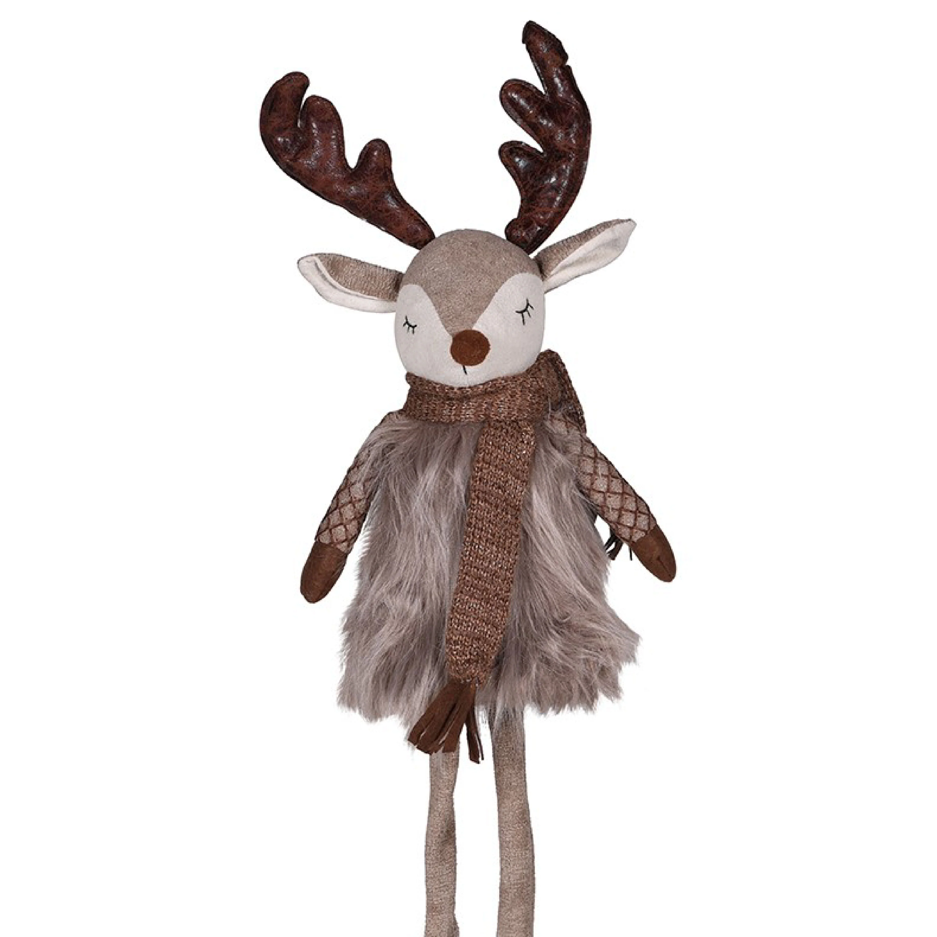 Winter Wrapped Reindeer Decoration | Brown - Image 3