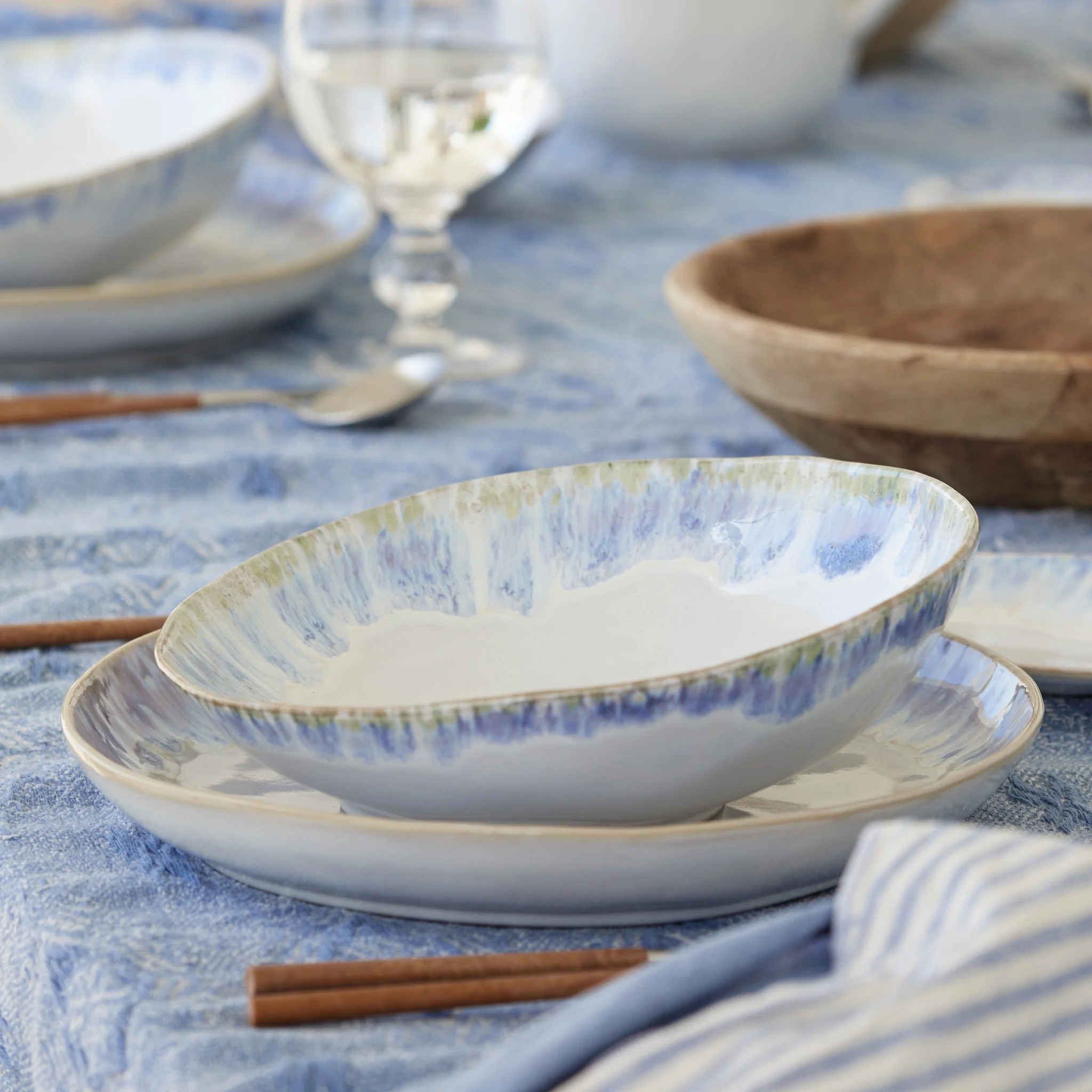 Brisa Ria Blue Pasta Bowl | 23cm - Image 2