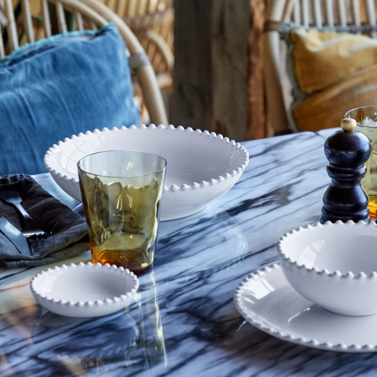 Pearl White Pasta Bowl | 23cm - Image 3