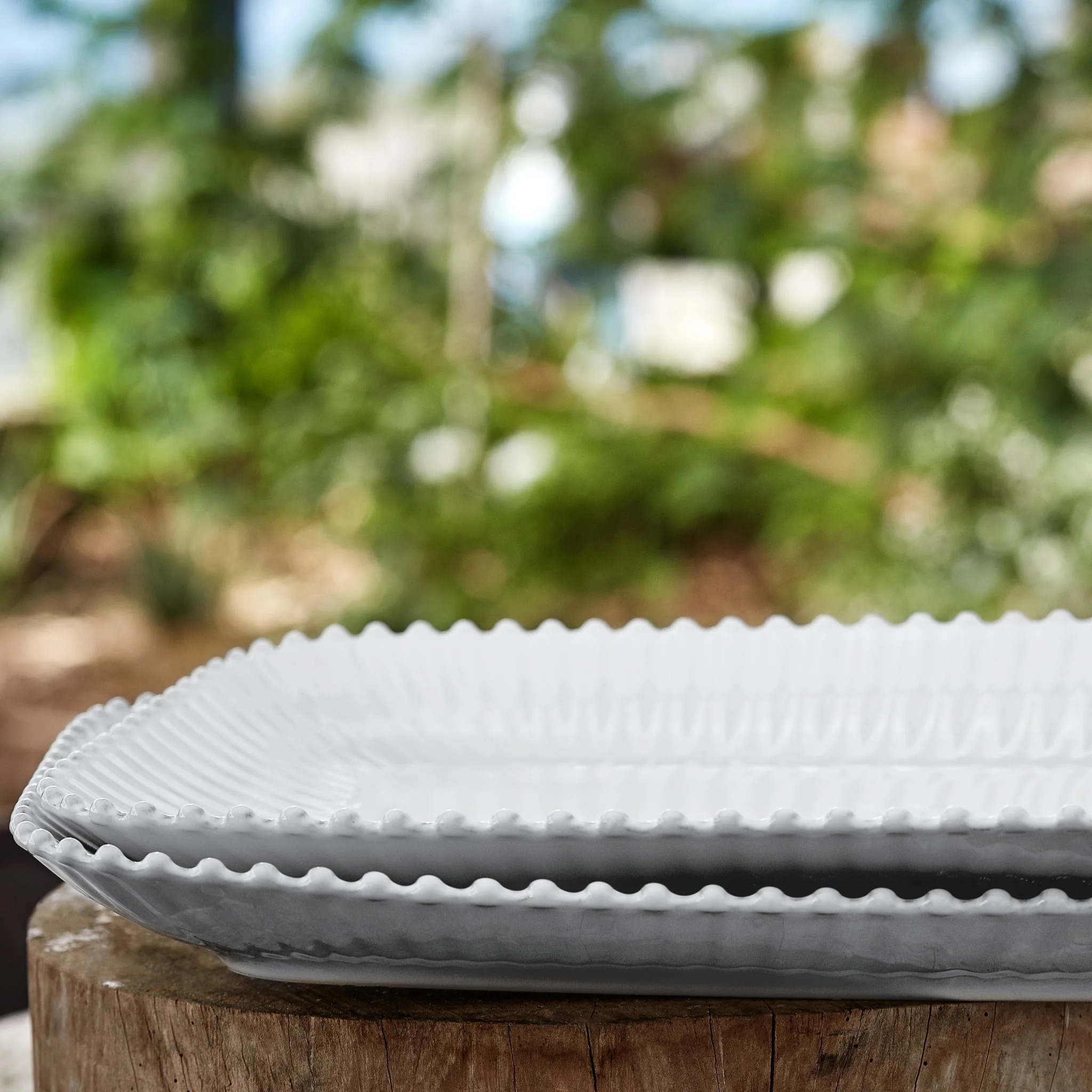 Pearl White Rectangular Platter | 40cm - Image 2