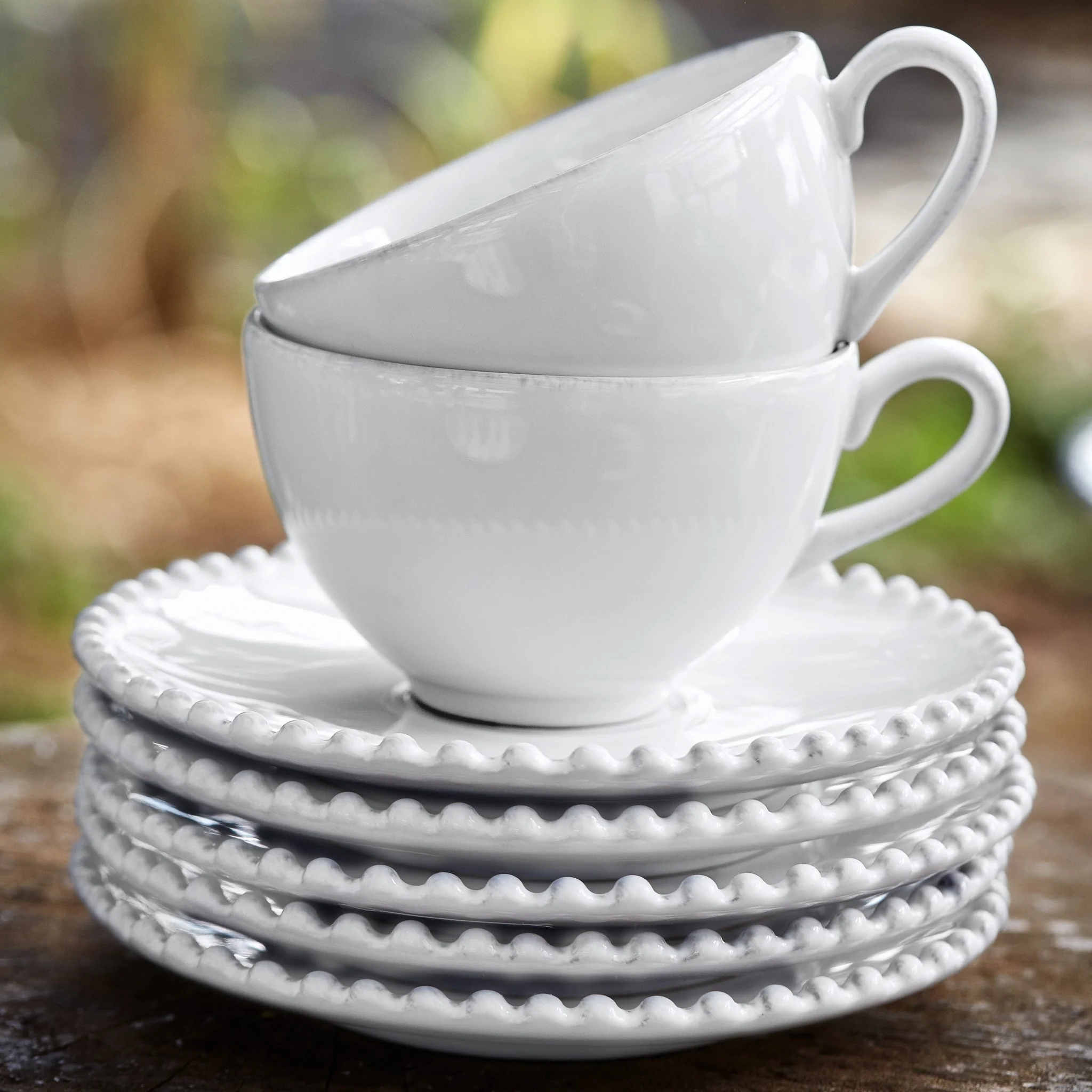 Pearl White Teacup & Saucer | 0.25L - Image 3