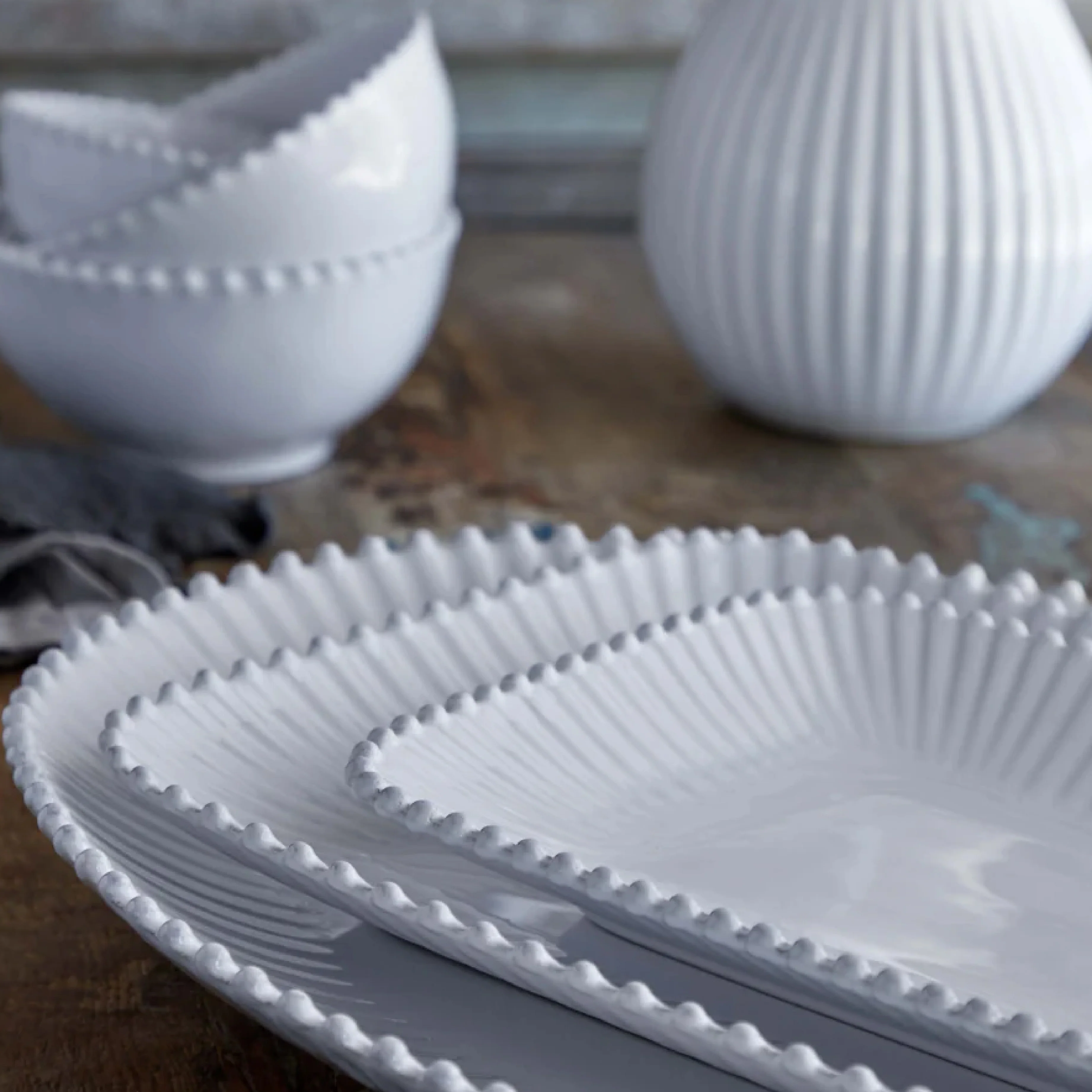 Pearl White Rectangular Platter | 30cm - Image 2