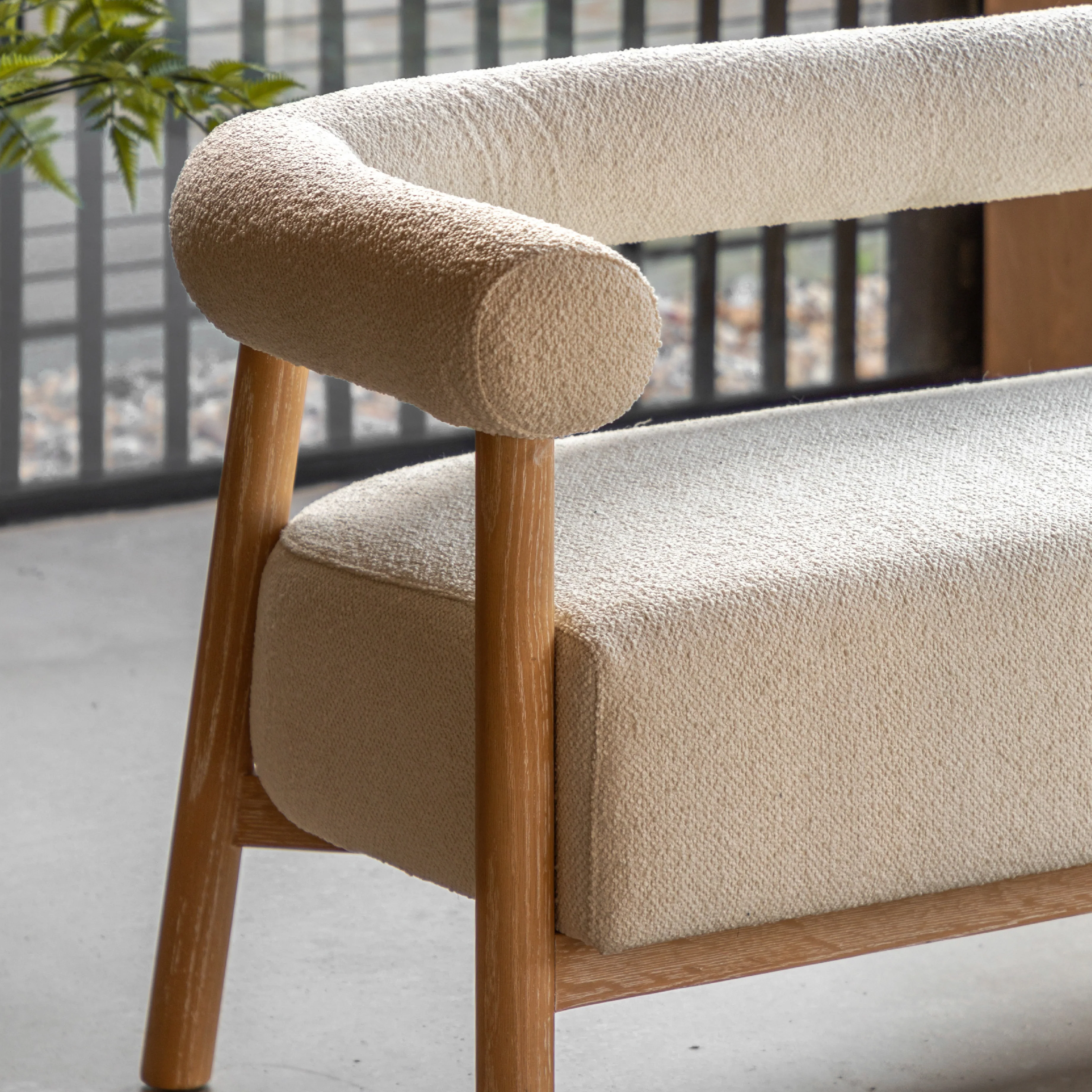Acera Boucle Curve Sofa | Cream - Image 2