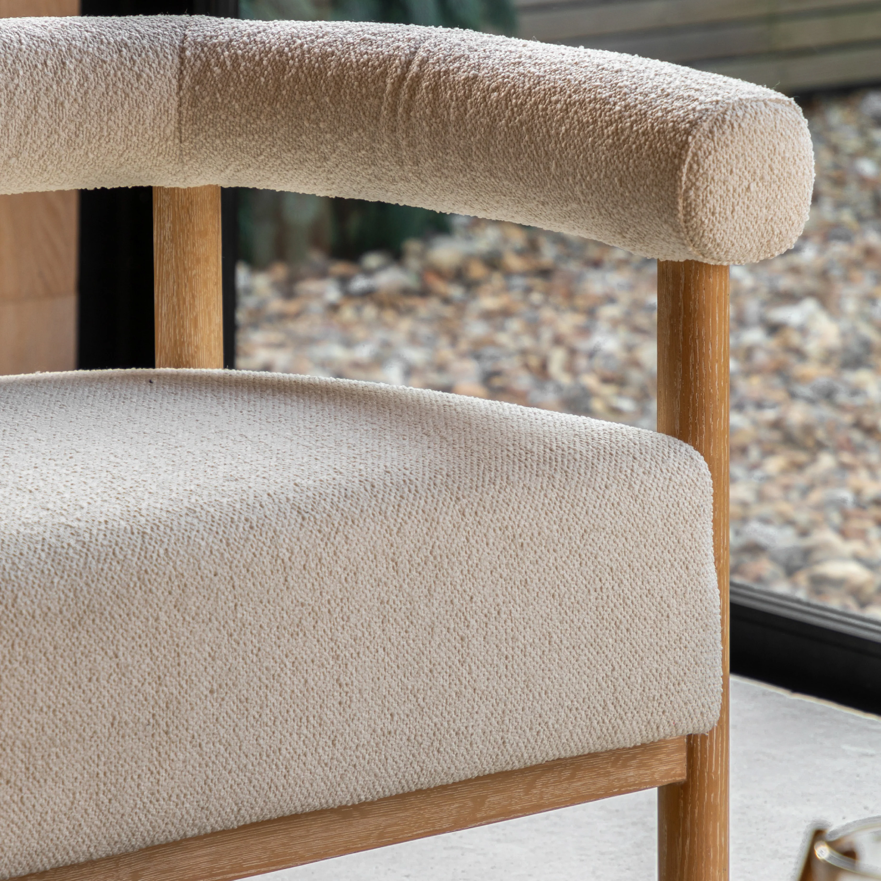 Acera Boucle Curve Sofa | Cream - Image 5