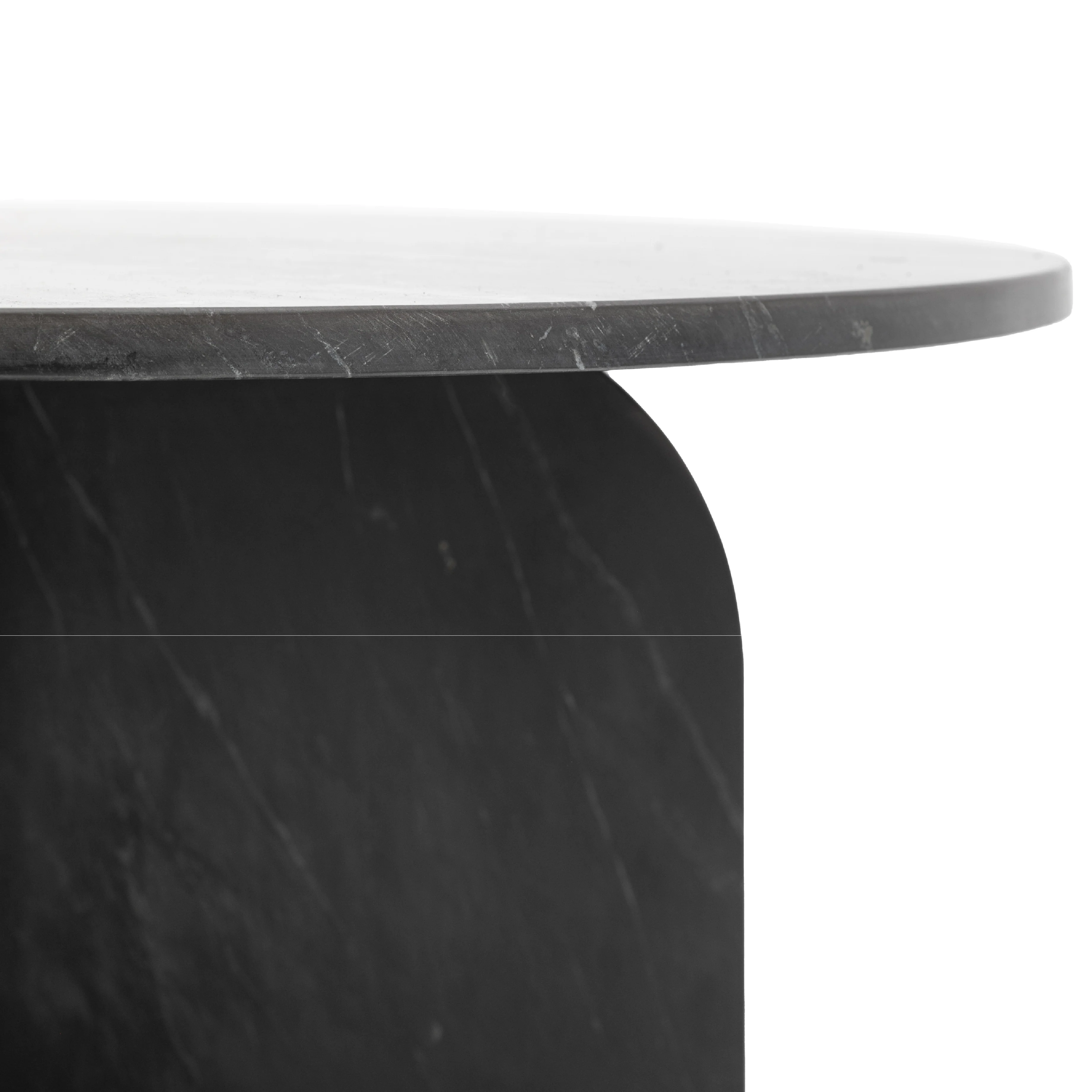 Amalfi Round Marble Coffee Table | Black - Image 4