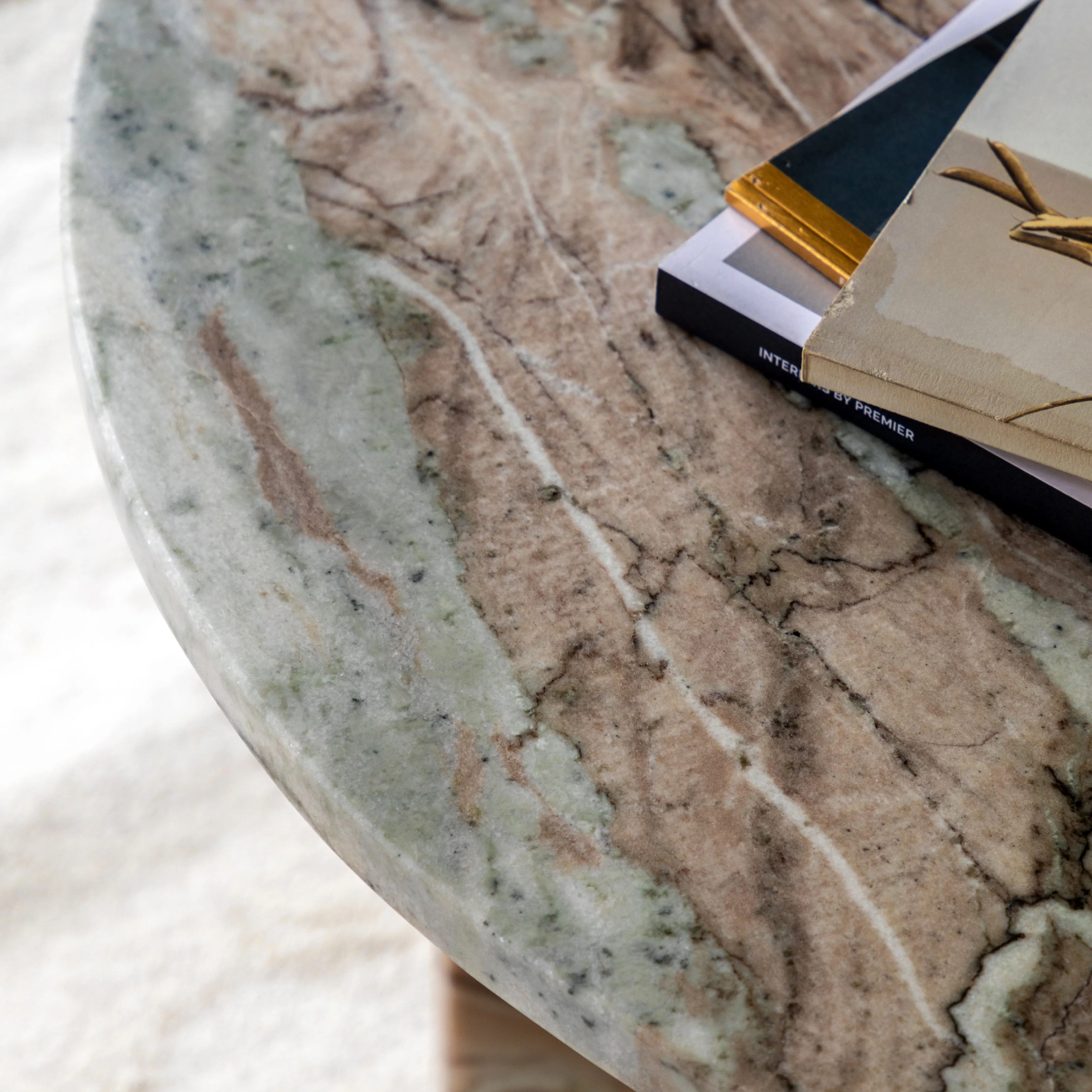 Amalfi Round Marble Coffee Table | Natural - Image 2