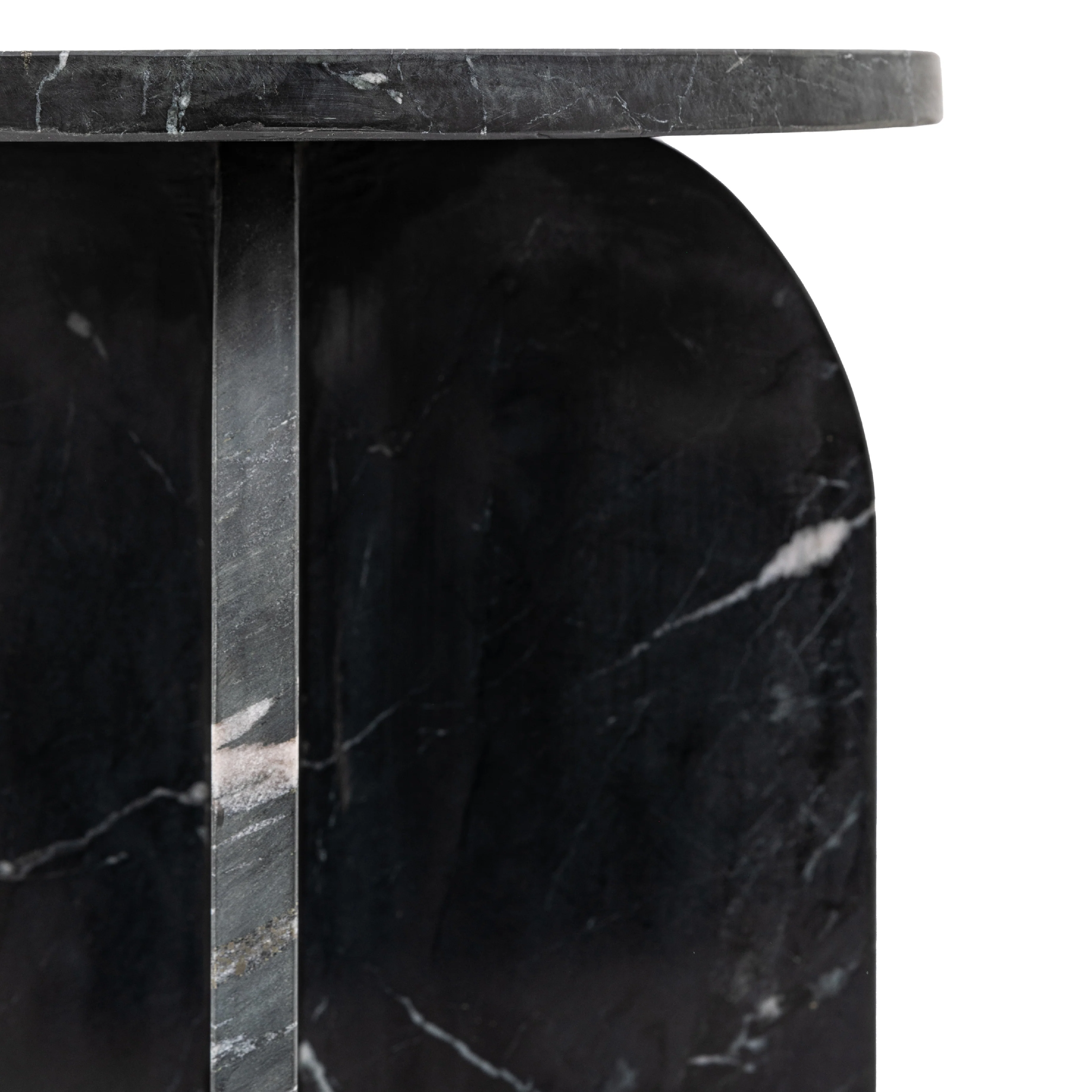 Amalfi Round Marble Side Table | Black - Image 4
