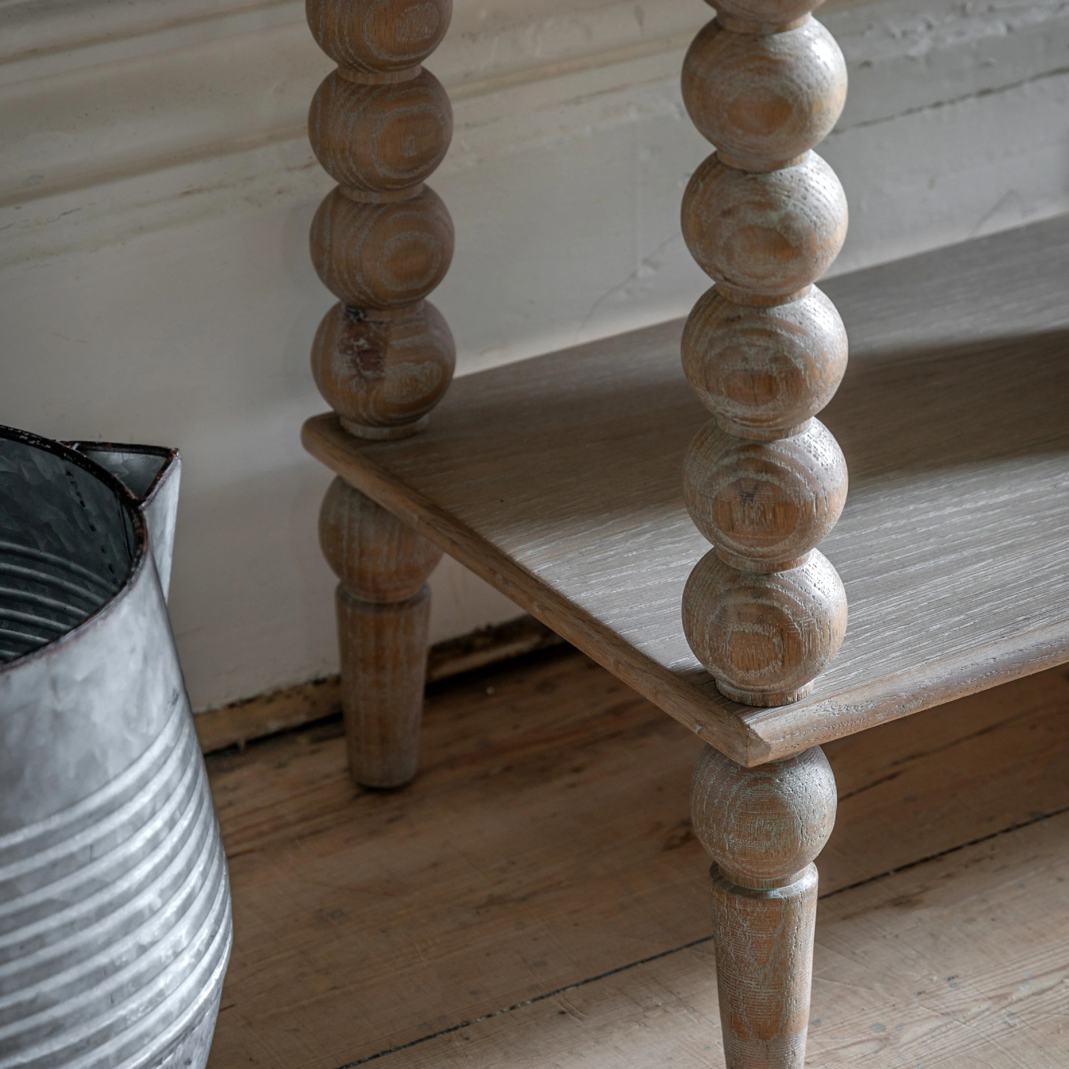 Artisan Bobbin 2 Drawer Console Table | Limewashed Oak - Image 2