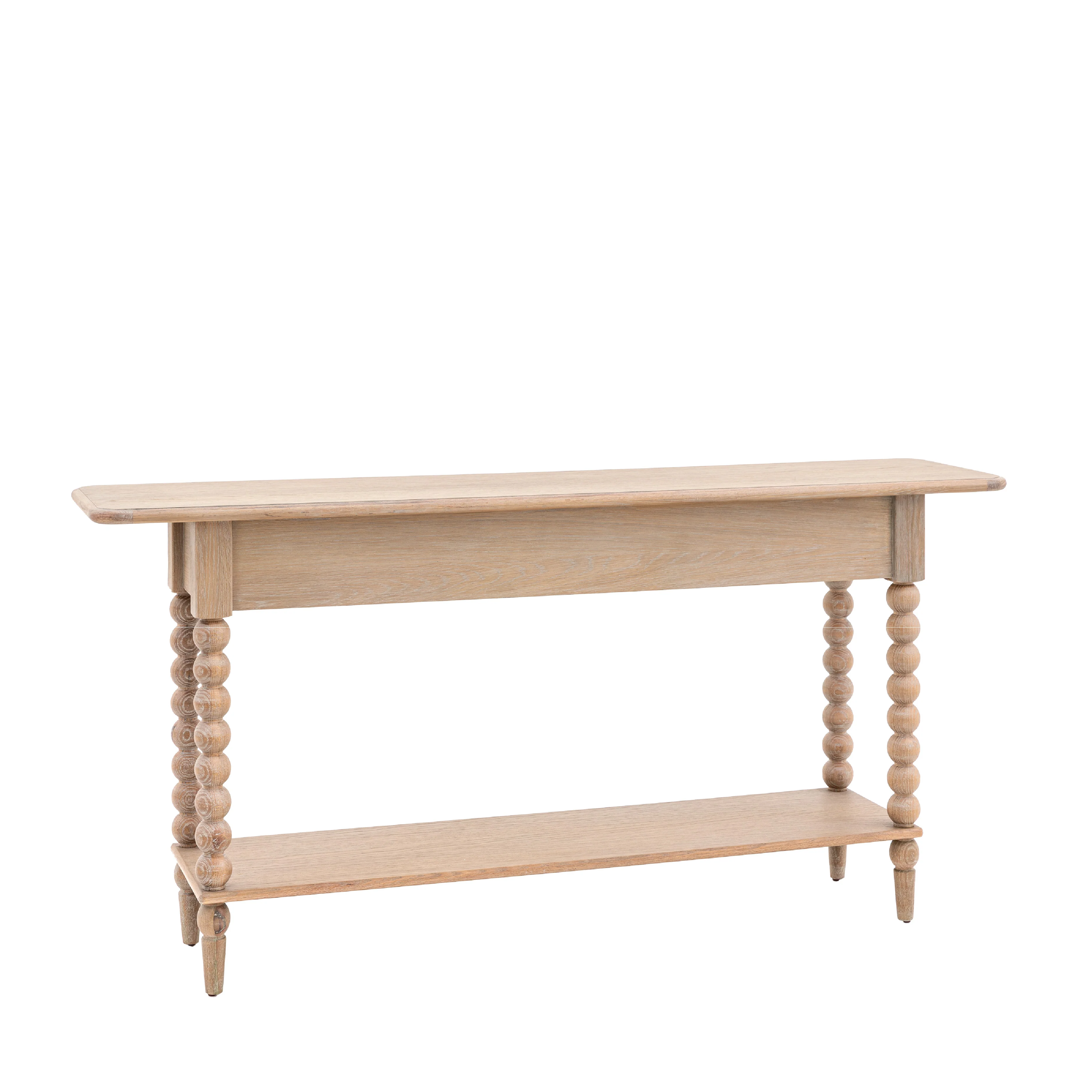 Artisan Bobbin 2 Drawer Console Table | Limewashed Oak - Image 4
