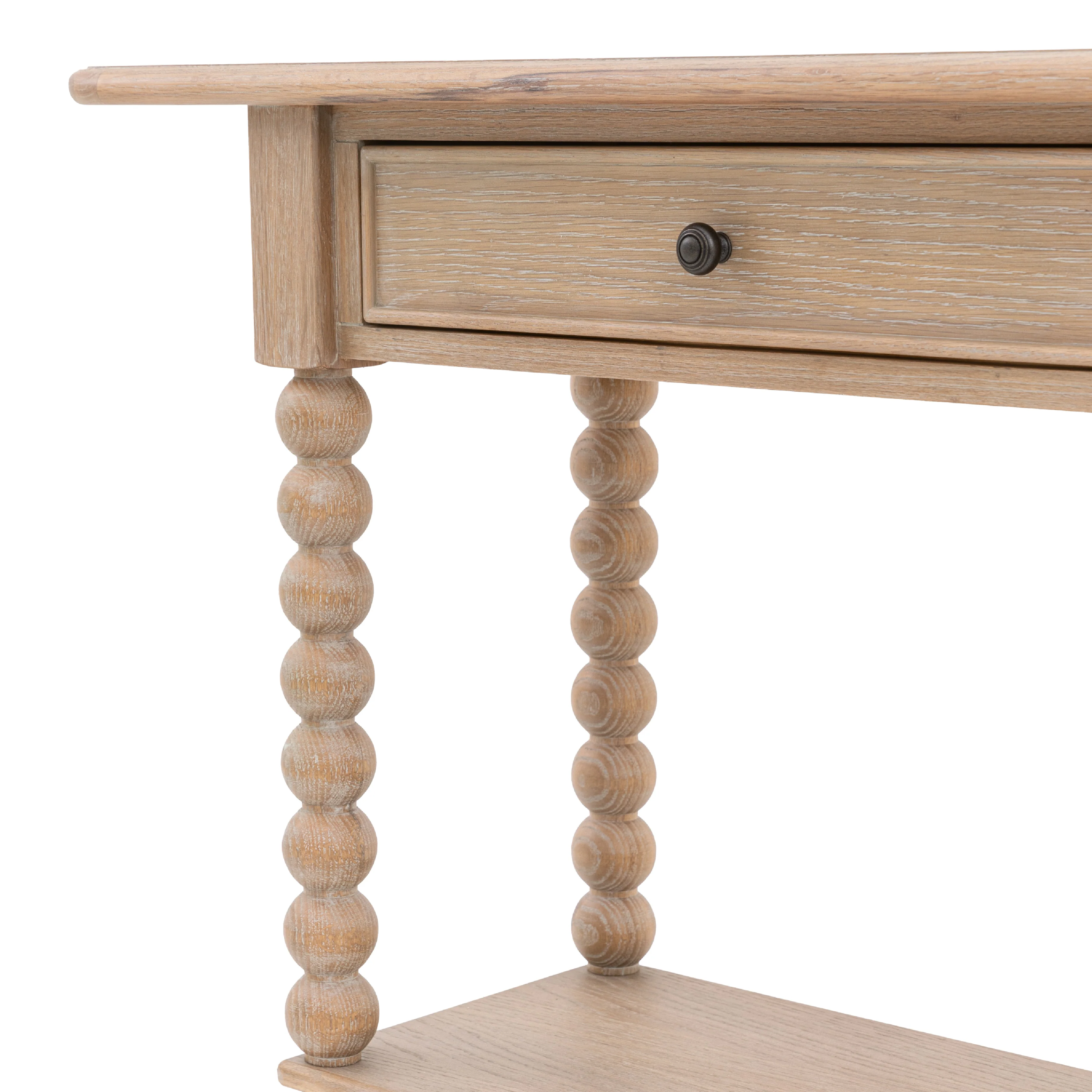 Artisan Bobbin 2 Drawer Console Table | Limewashed Oak - Image 5