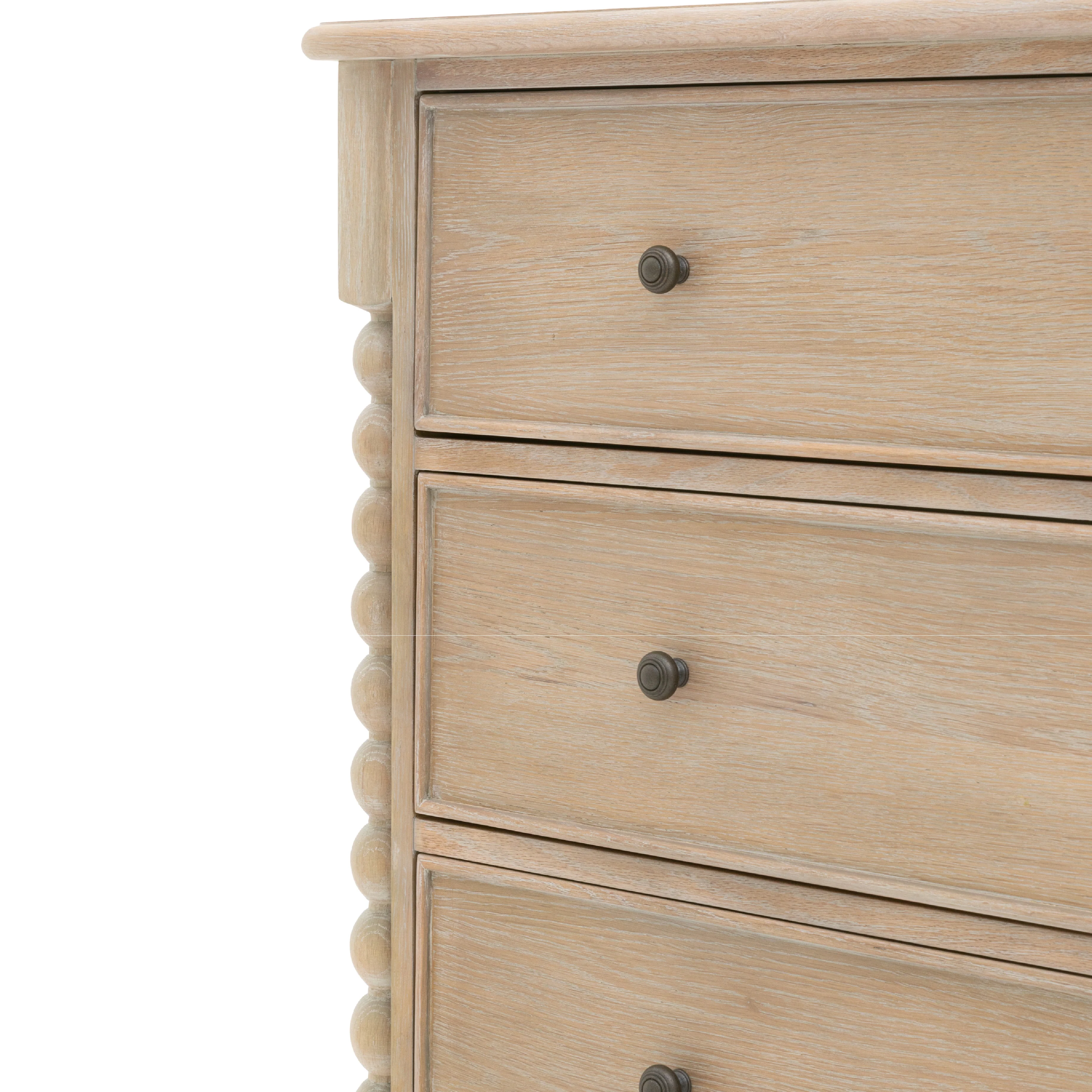 Artisan Bobbin 3 Drawer Chest | Limewashed Oak - Image 5