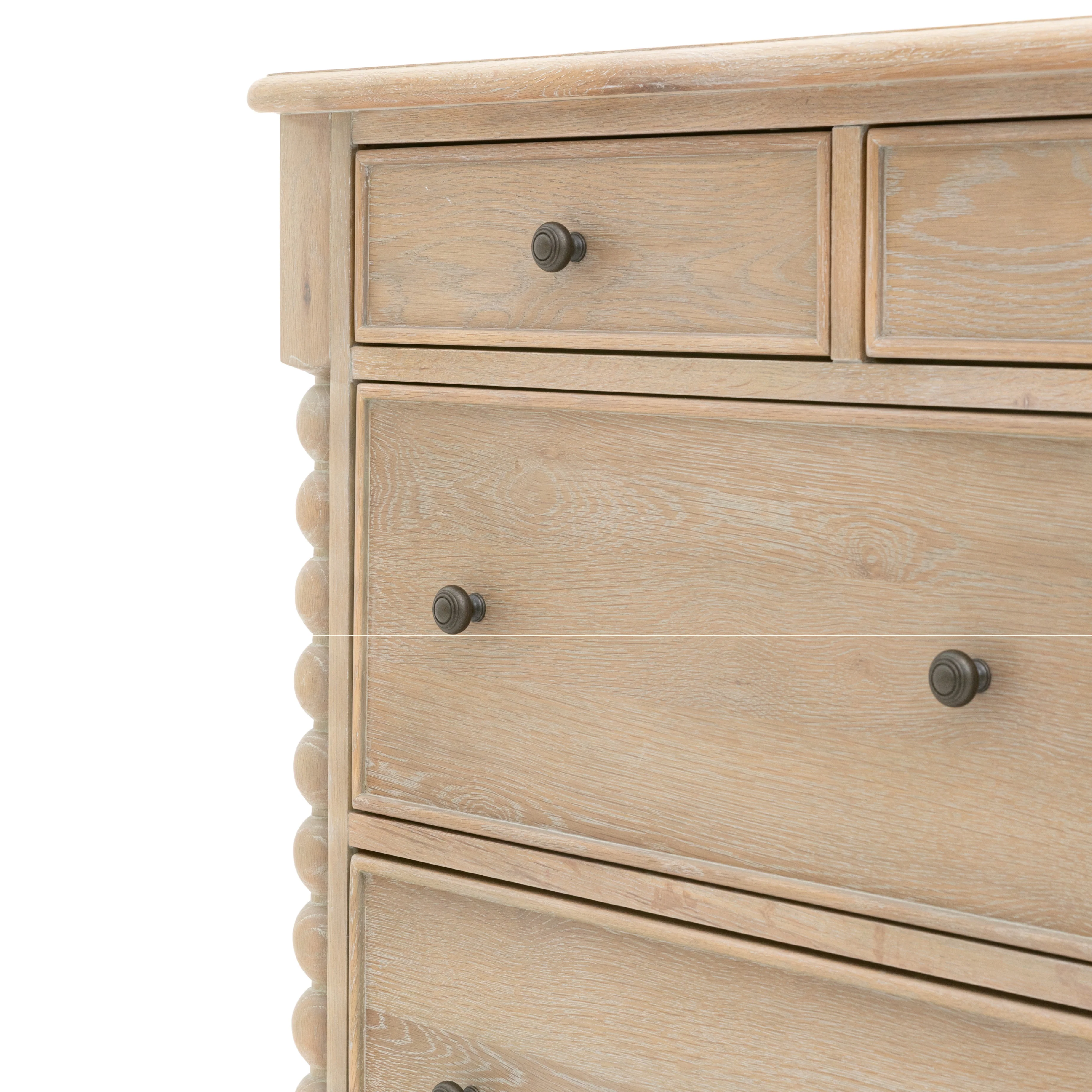 Artisan Bobbin 7 Drawer Chest | Limewashed Oak - Image 5