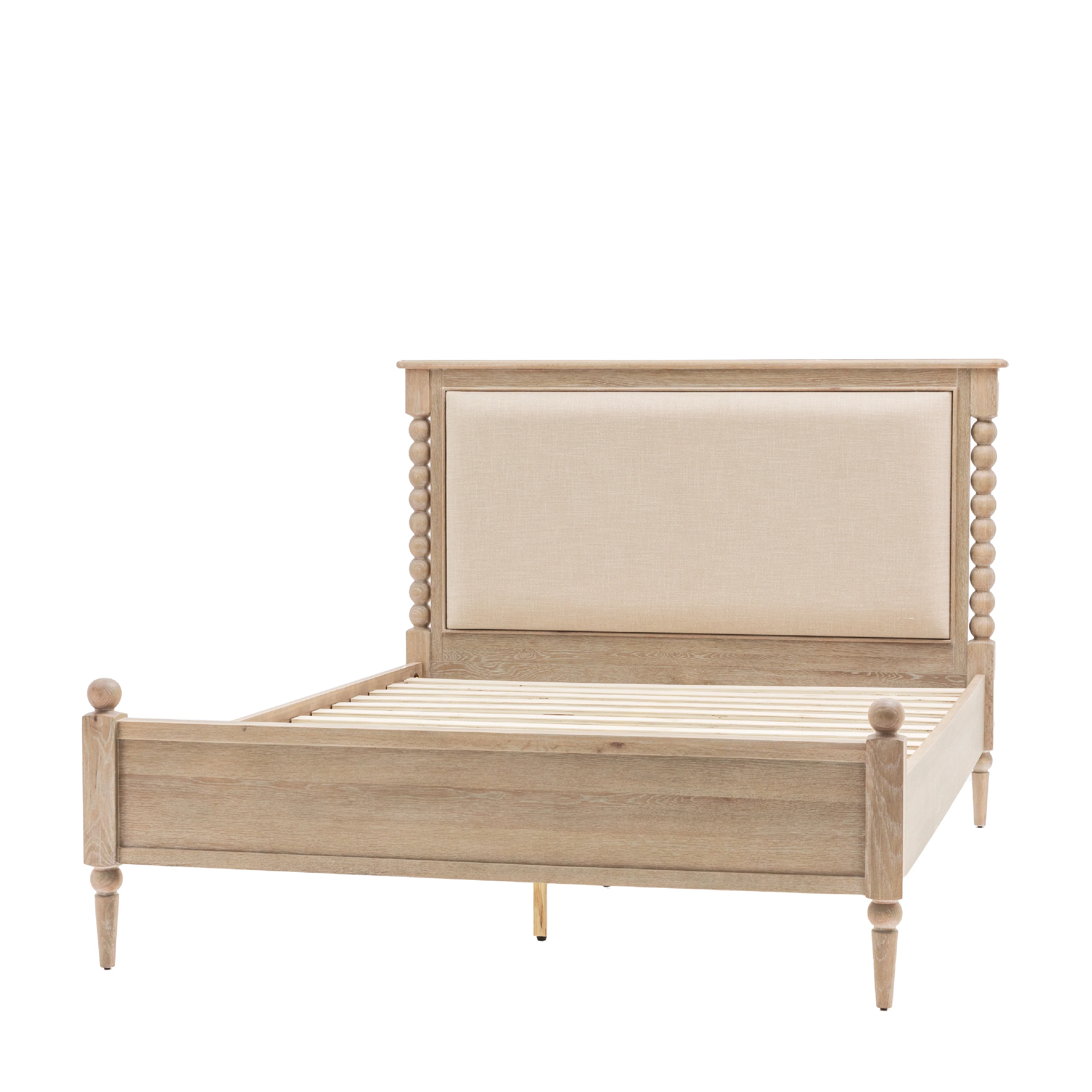 Artisan Bobbin Bed Frame | Limewashed Oak - Image 3