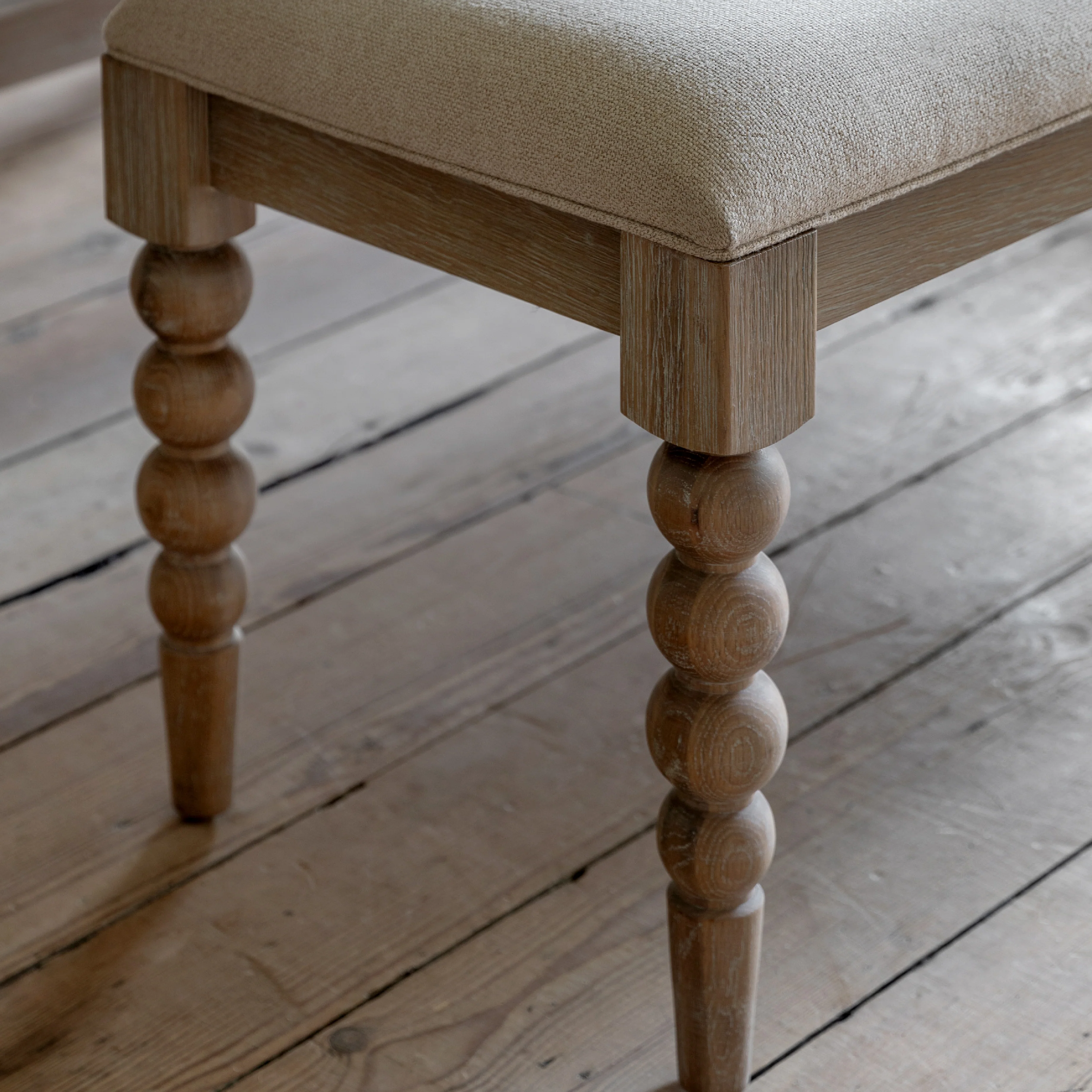 Artisan Bobbin Dining Bench | Limewashed Oak - Image 2