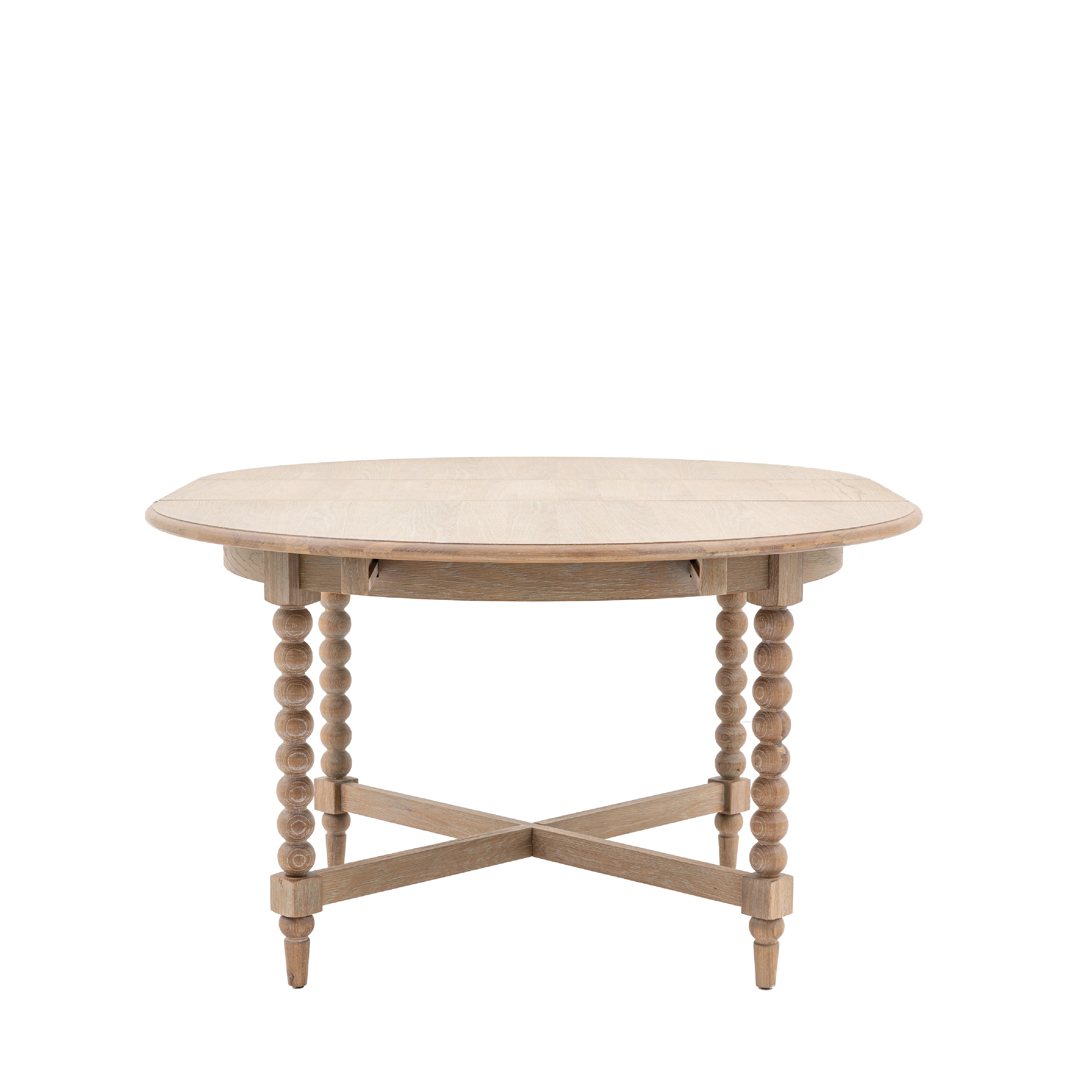 Artisan Bobbin Extending Round Dining Table | Limewashed Oak - Image 3