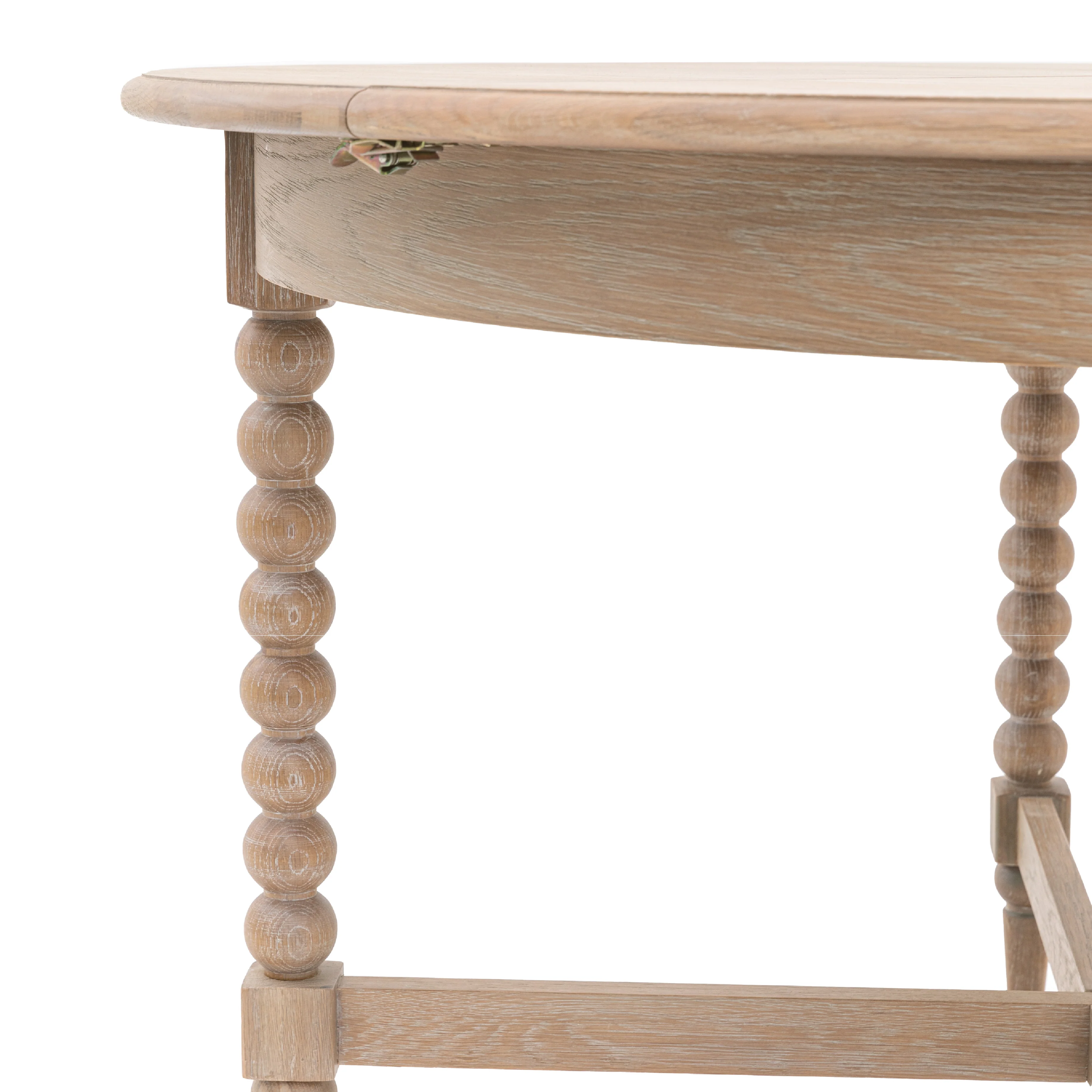 Artisan Bobbin Extending Round Dining Table | Limewashed Oak - Image 5