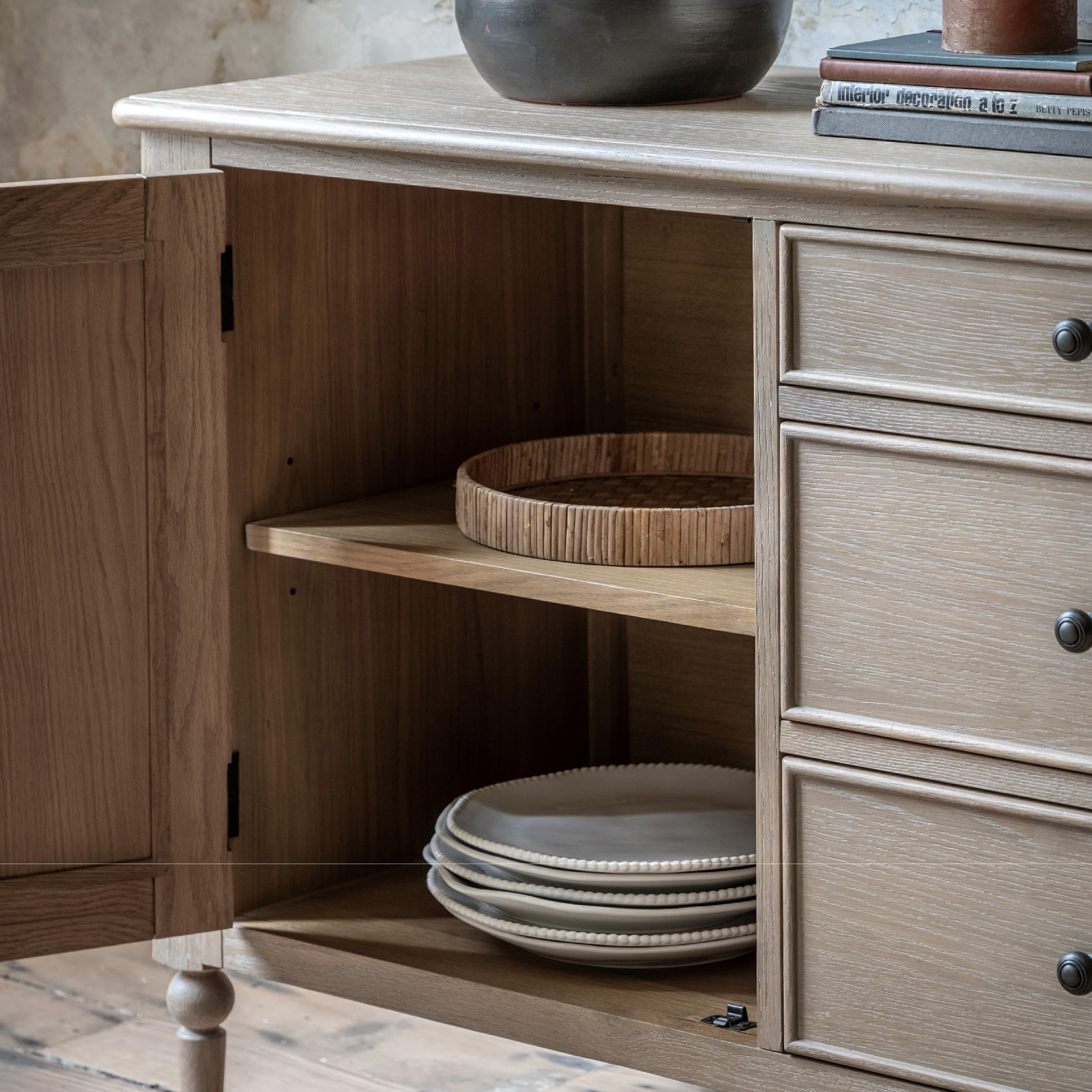 Artisan Bobbin Sideboard | Limewashed Oak - Image 2