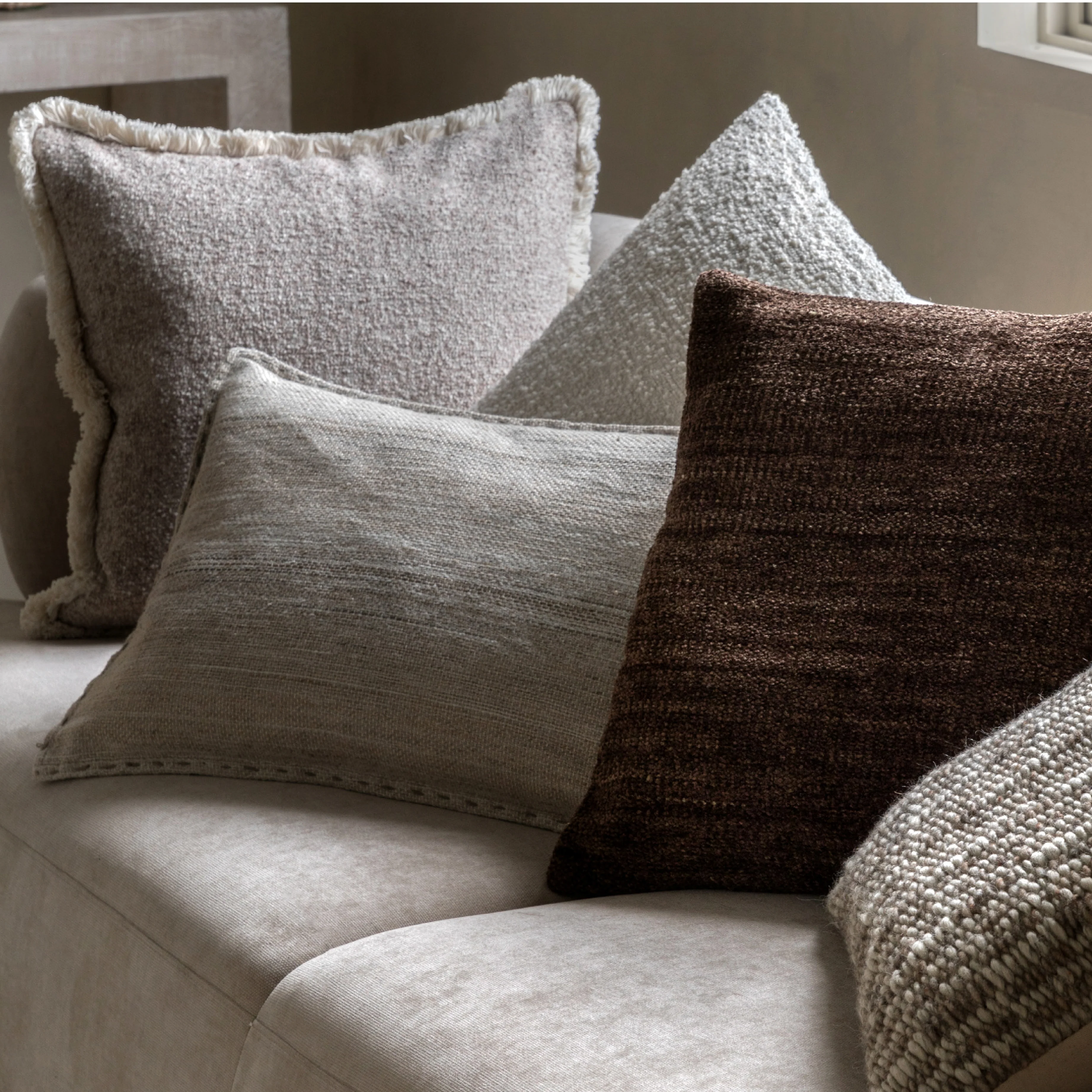 Ashdown Boucle Cushion | Ivory | 50cm - Image 4