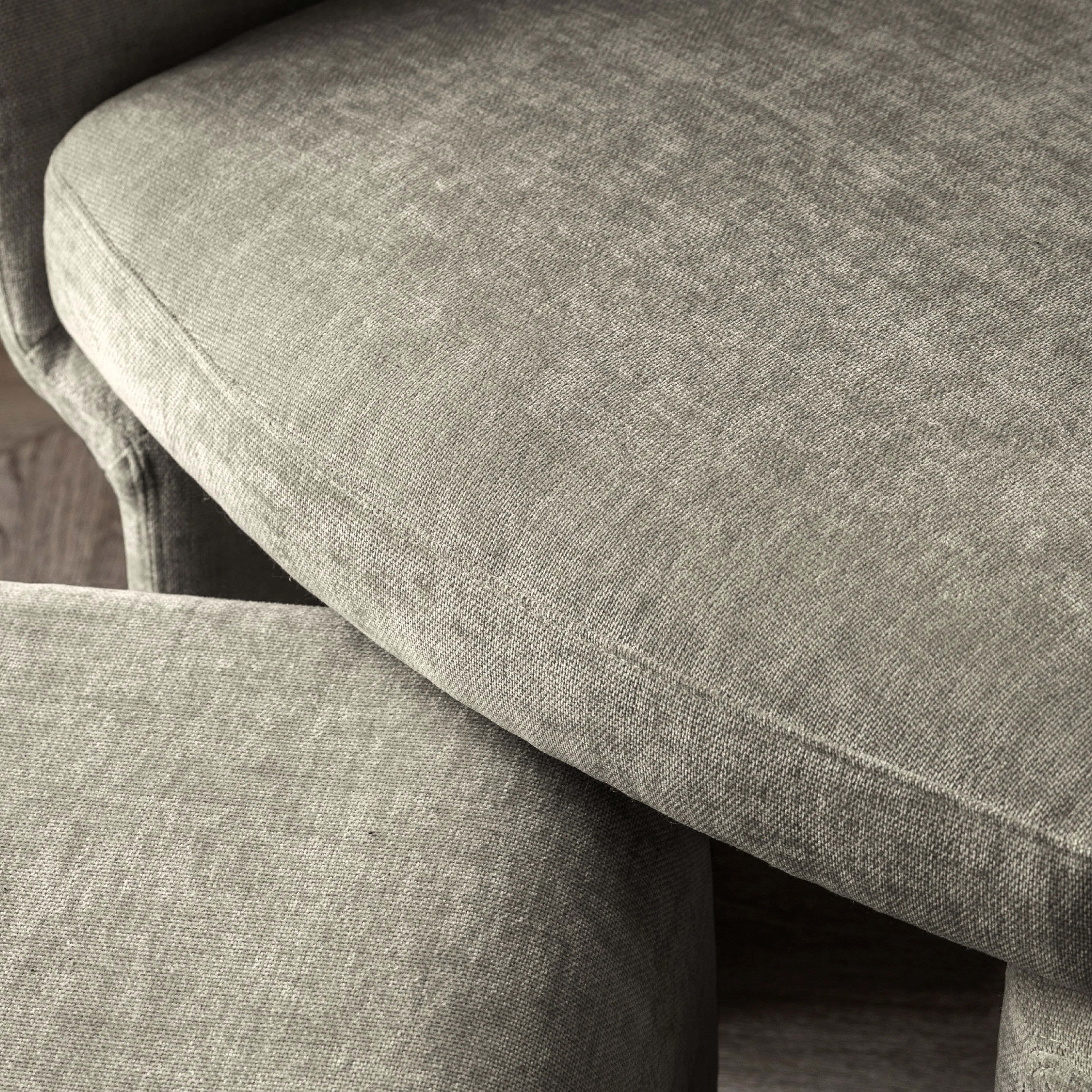 Asko Retro Armchair & Footstool | Sage Grey - Image 2