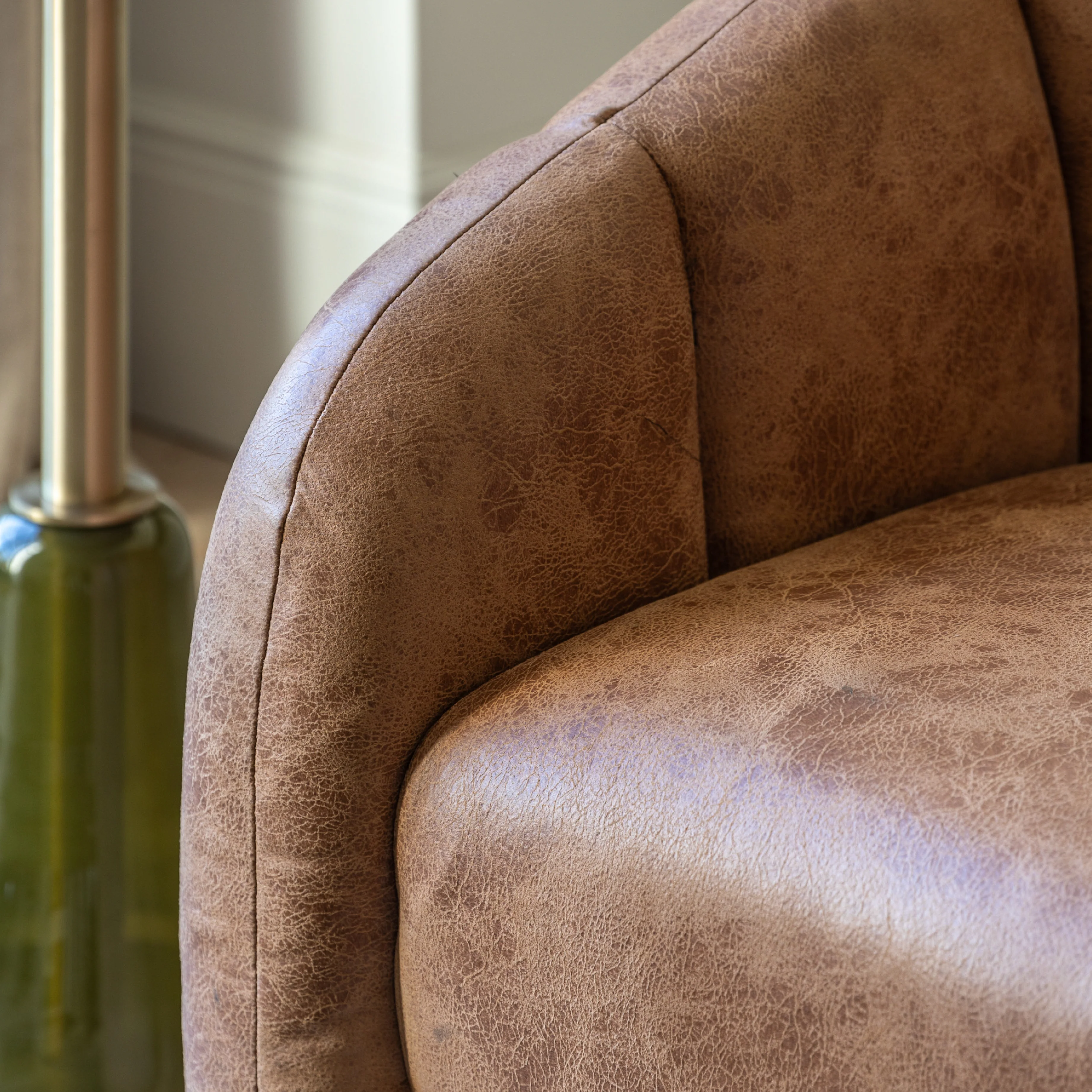 Atella Leather Tub Chair | Antique Tan - Image 2